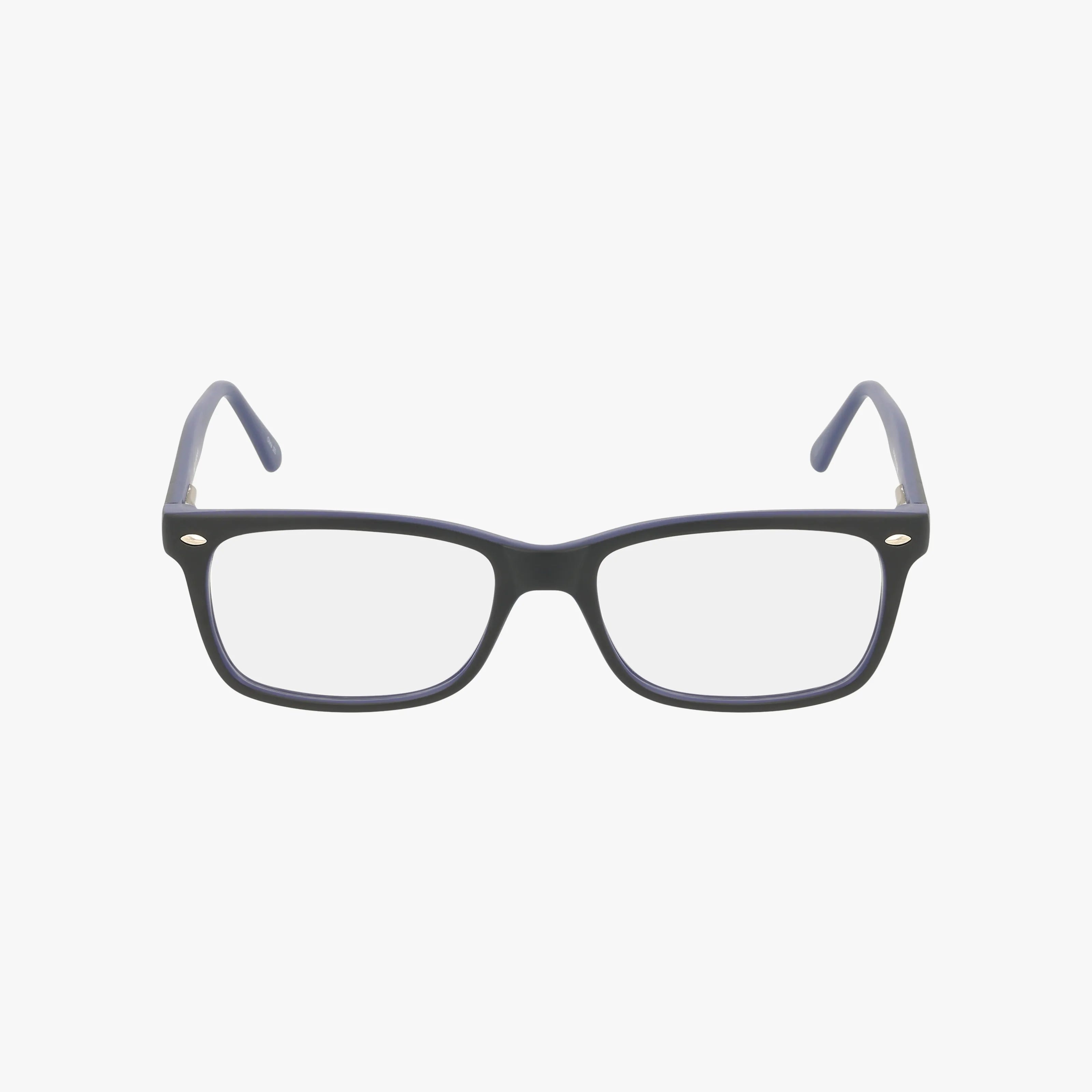 The 57 eyeglasses feature a black rectangular frame with a lightweight, minimalist design and clear lenses, displayed from the front on a plain white background.