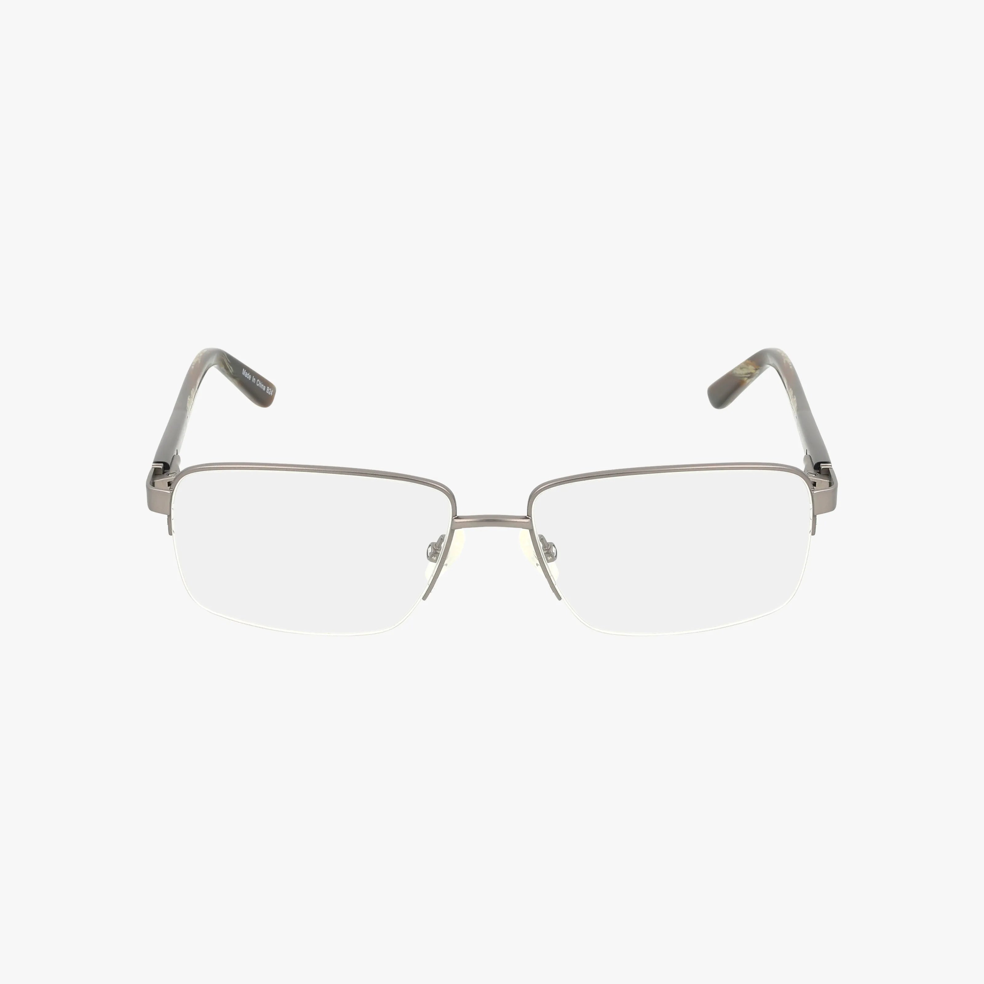 Product 152 features rectangular, rimless eyeglasses with thin metal arms and clear lenses, highlighting a contemporary design against a white background.