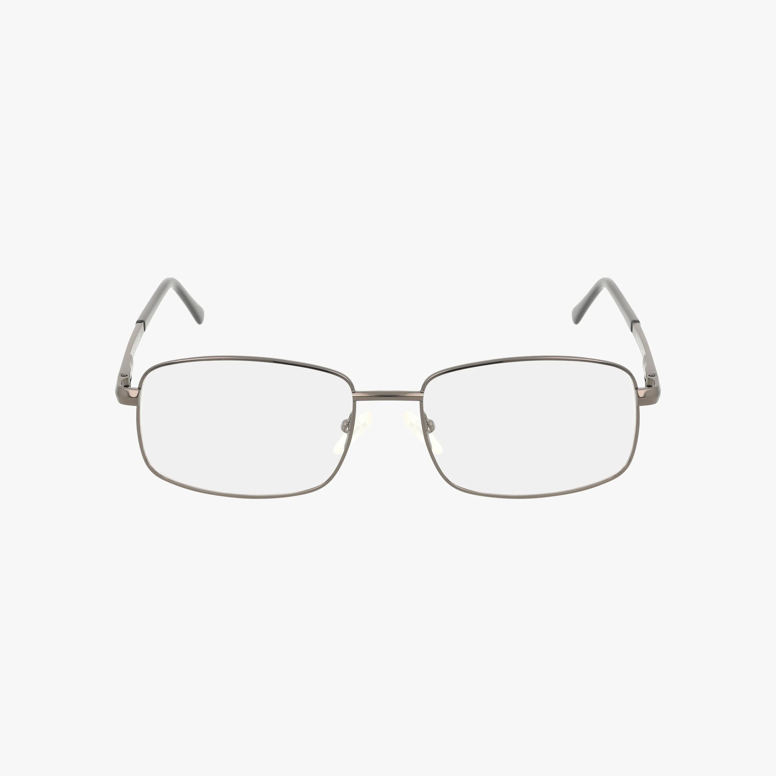 Eyeglasses model 214 with thin, silver metal rectangular frames and clear lenses, shown from the front against a white background.