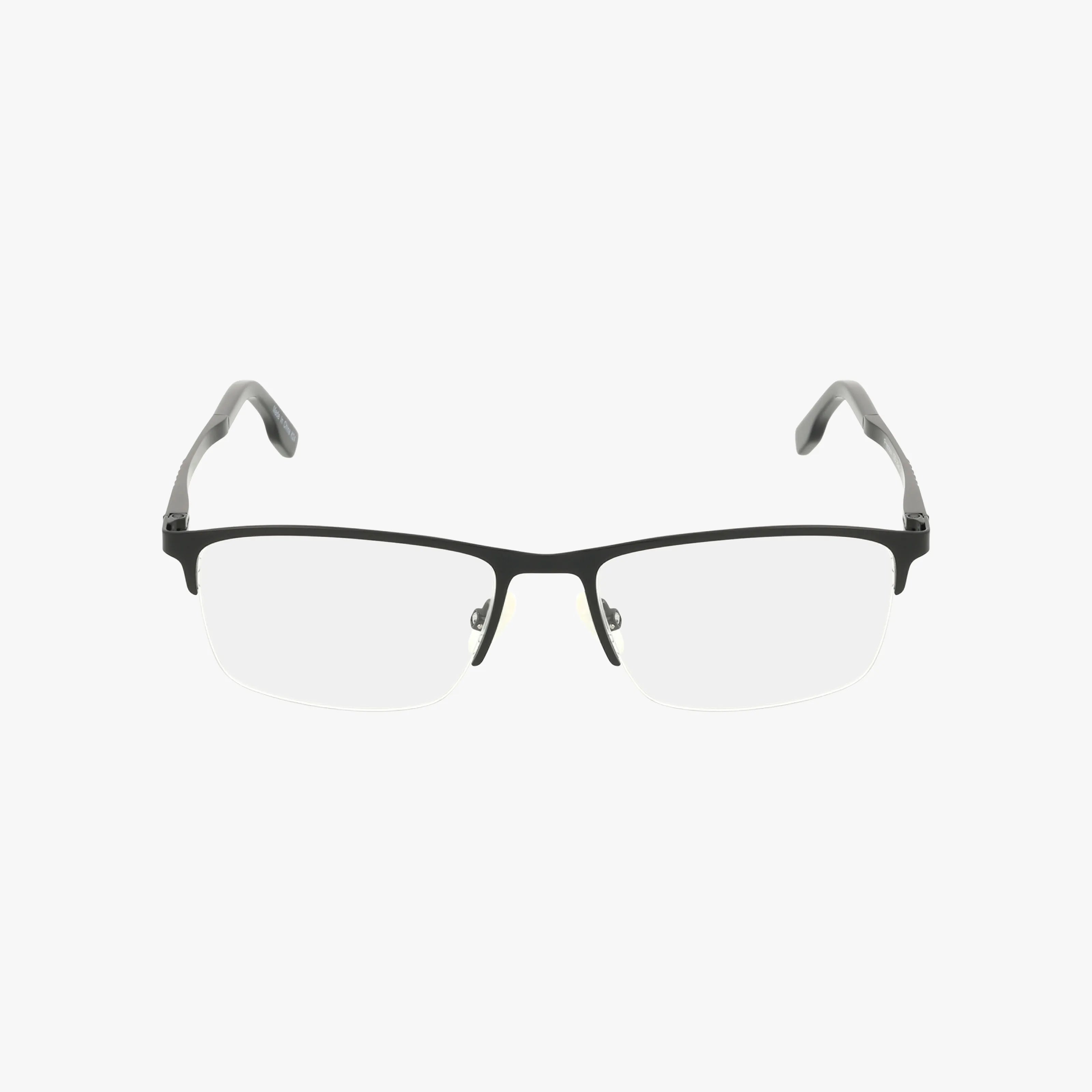 Product 158, a pair of black semi-rimless eyeglasses with clear lenses and a lightweight frame, is shown from the front against a plain white background.