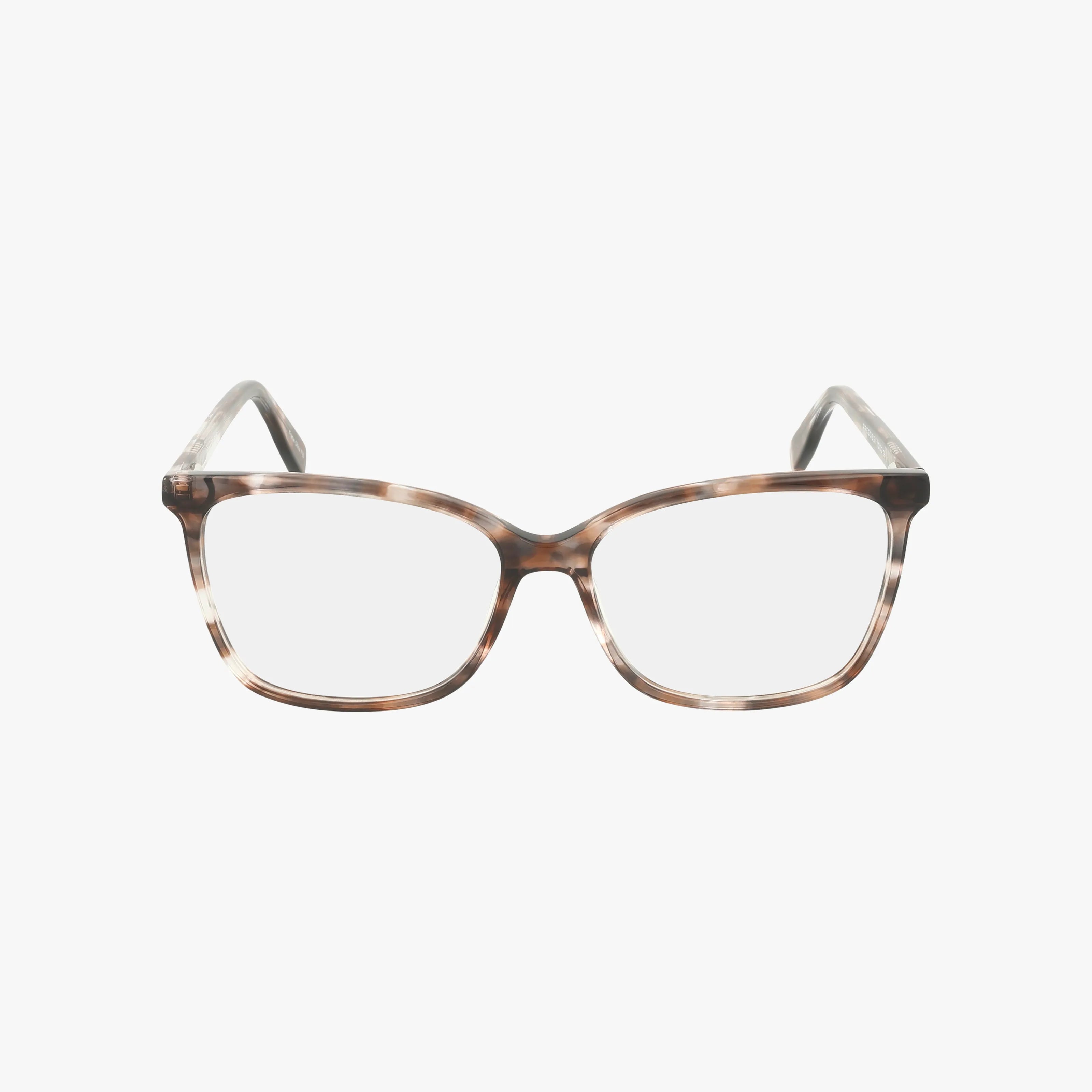 The 1003 eyeglass frames feature a large, rectangular design in light brown and translucent tortoiseshell, shown on a white background.