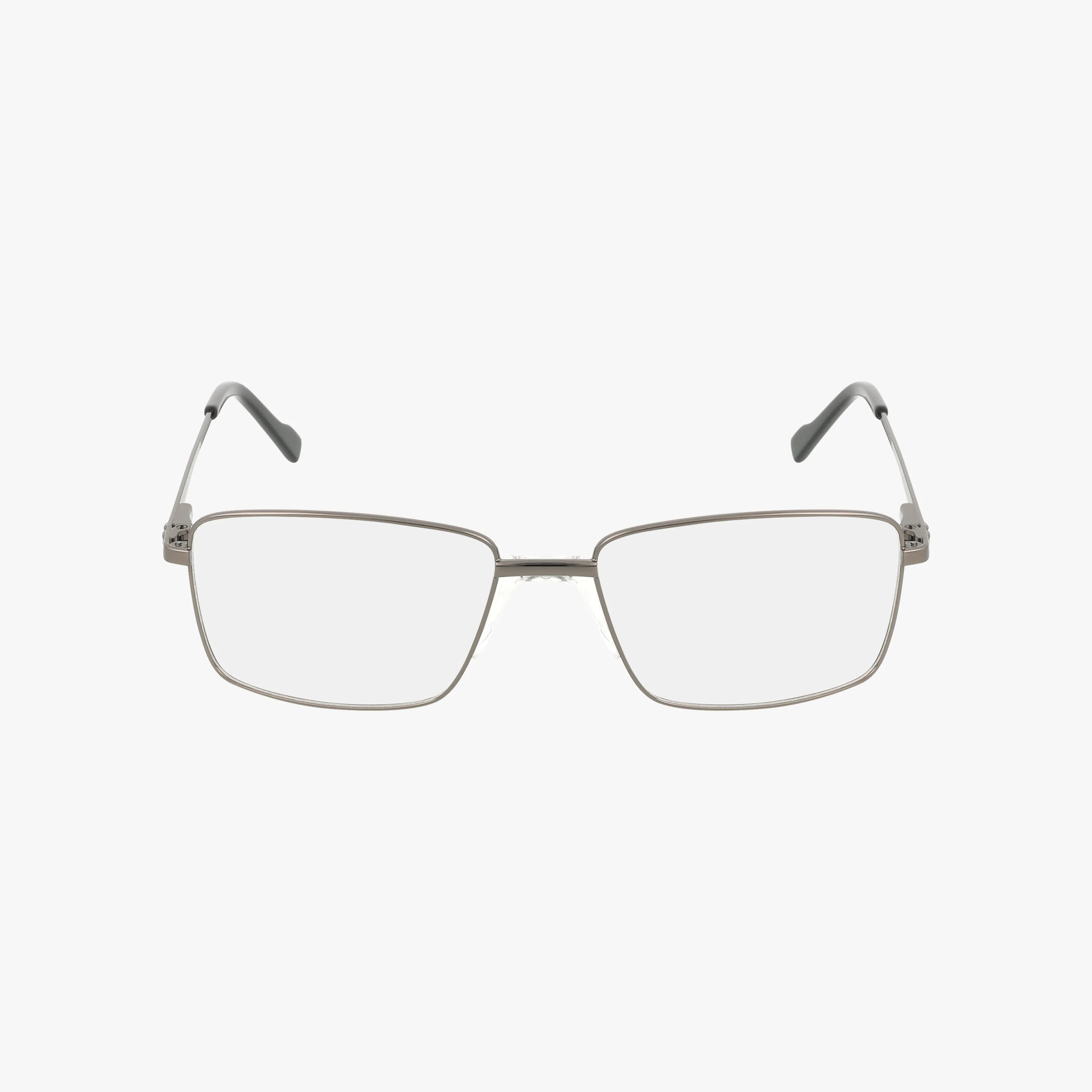 The 680 eyeglasses feature a rectangular, thin metal frame with clear lenses and black ear tips, shown against a white background.