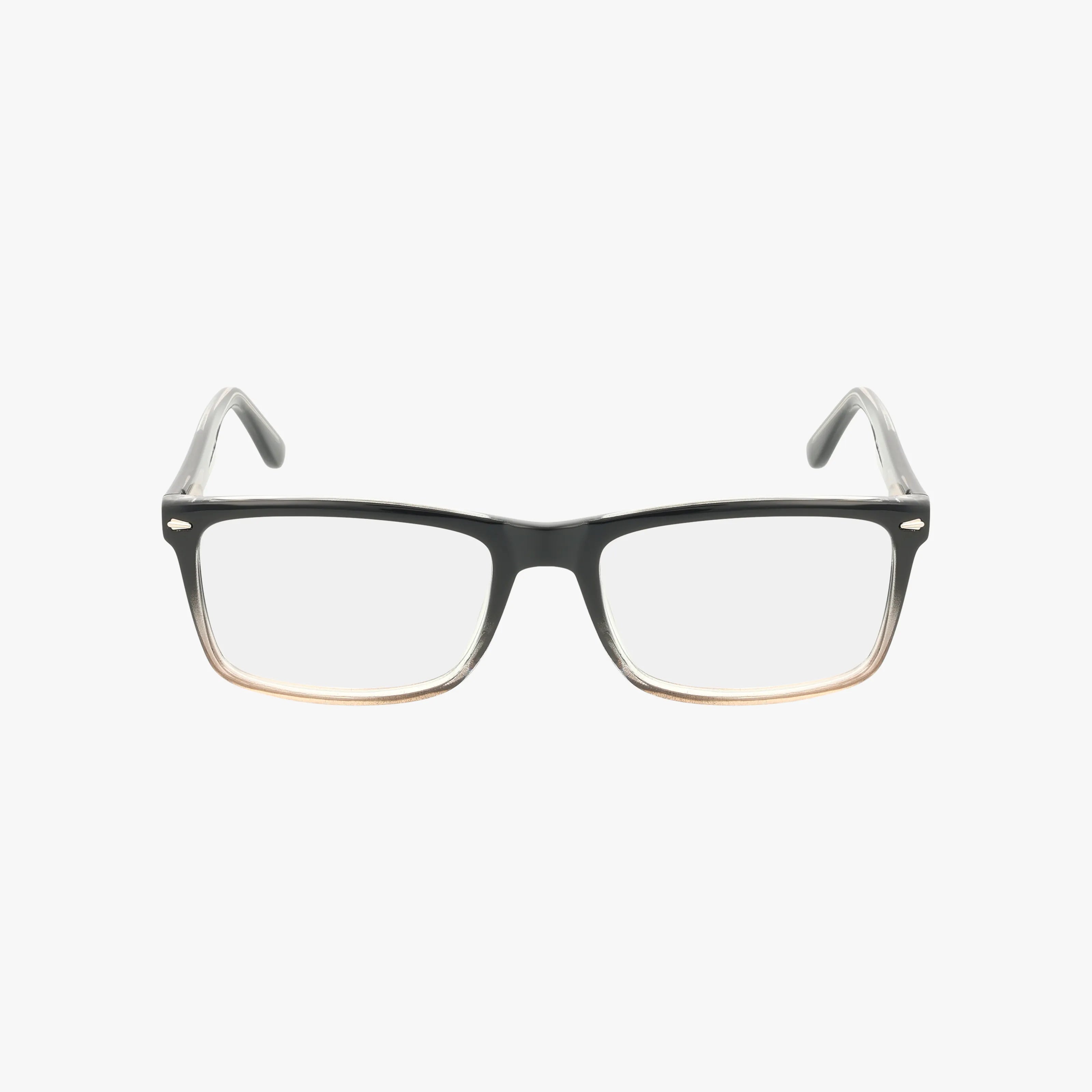 The 81 features a refined rectangular frame—black on top fading to light brown below—with clear lenses and small metallic accents near the hinges, offering an elegant visual solution.