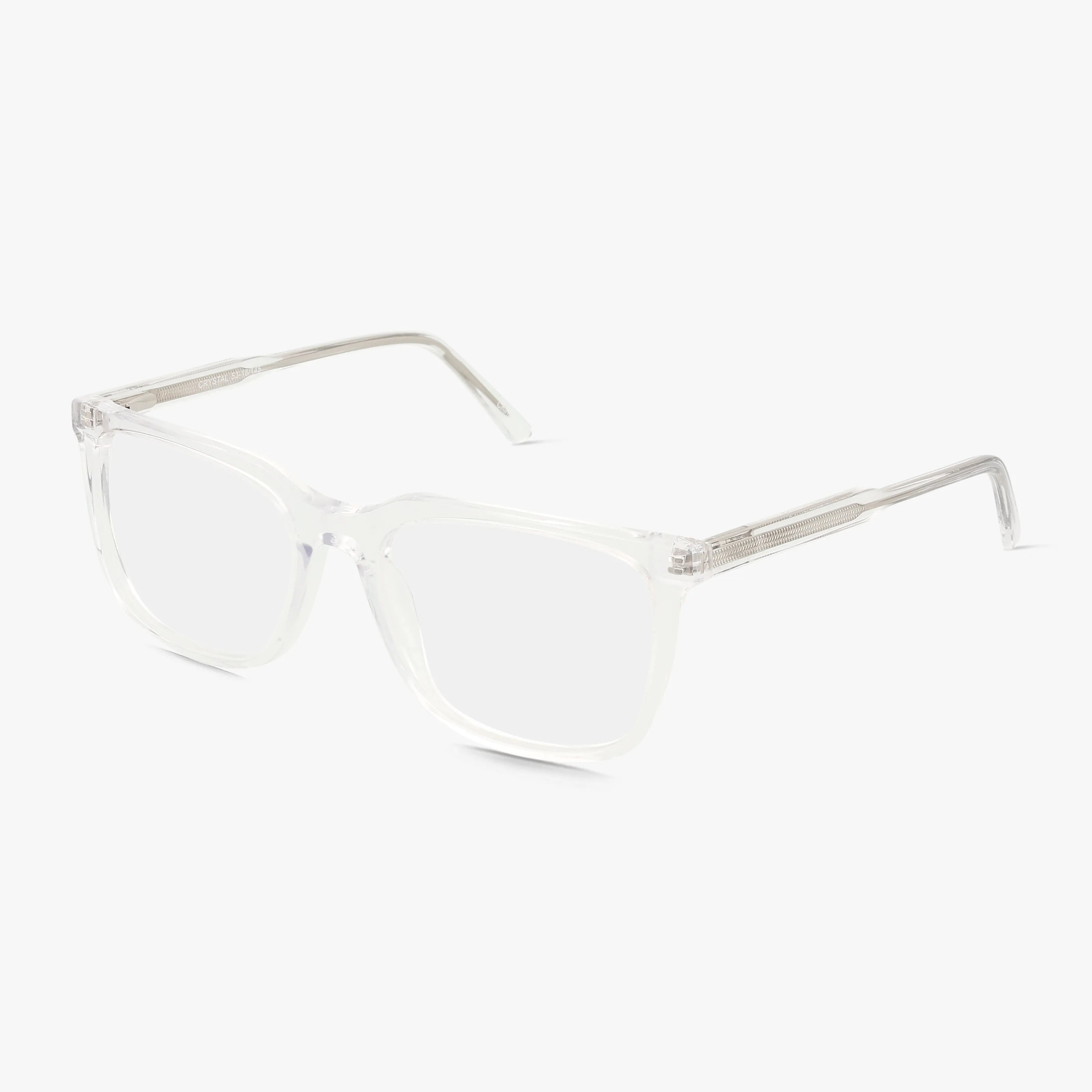 Product 1021: Clear rectangular eyeglasses with Transitions lenses and a polished frame on a white background. These glasses feature a minimalist design, straight arms, and subtle details for modern style and lasting durability.