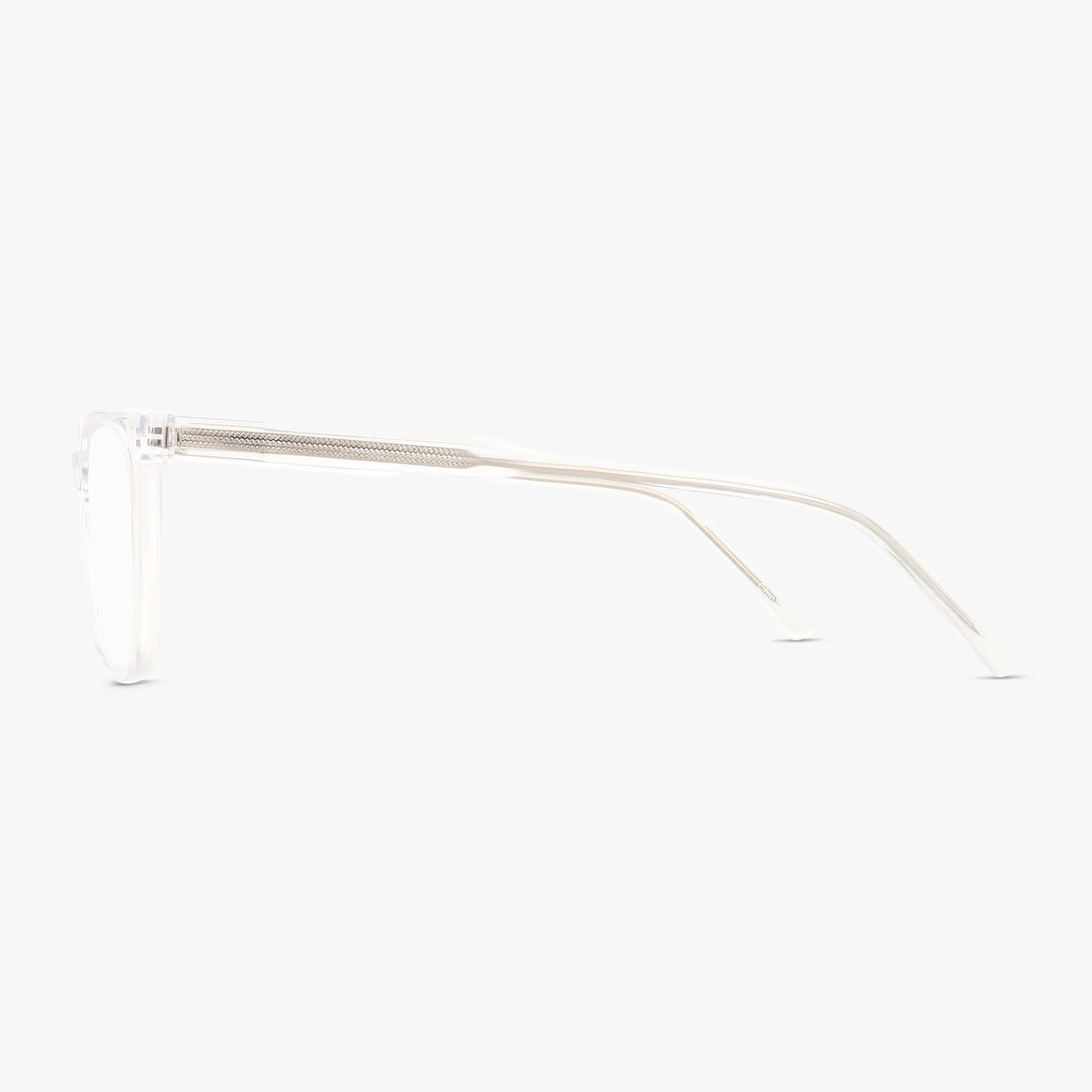 Side view of eyeglasses 1021 with a polished frame and thin, straight temples, showcasing both style and durability against a plain white background.