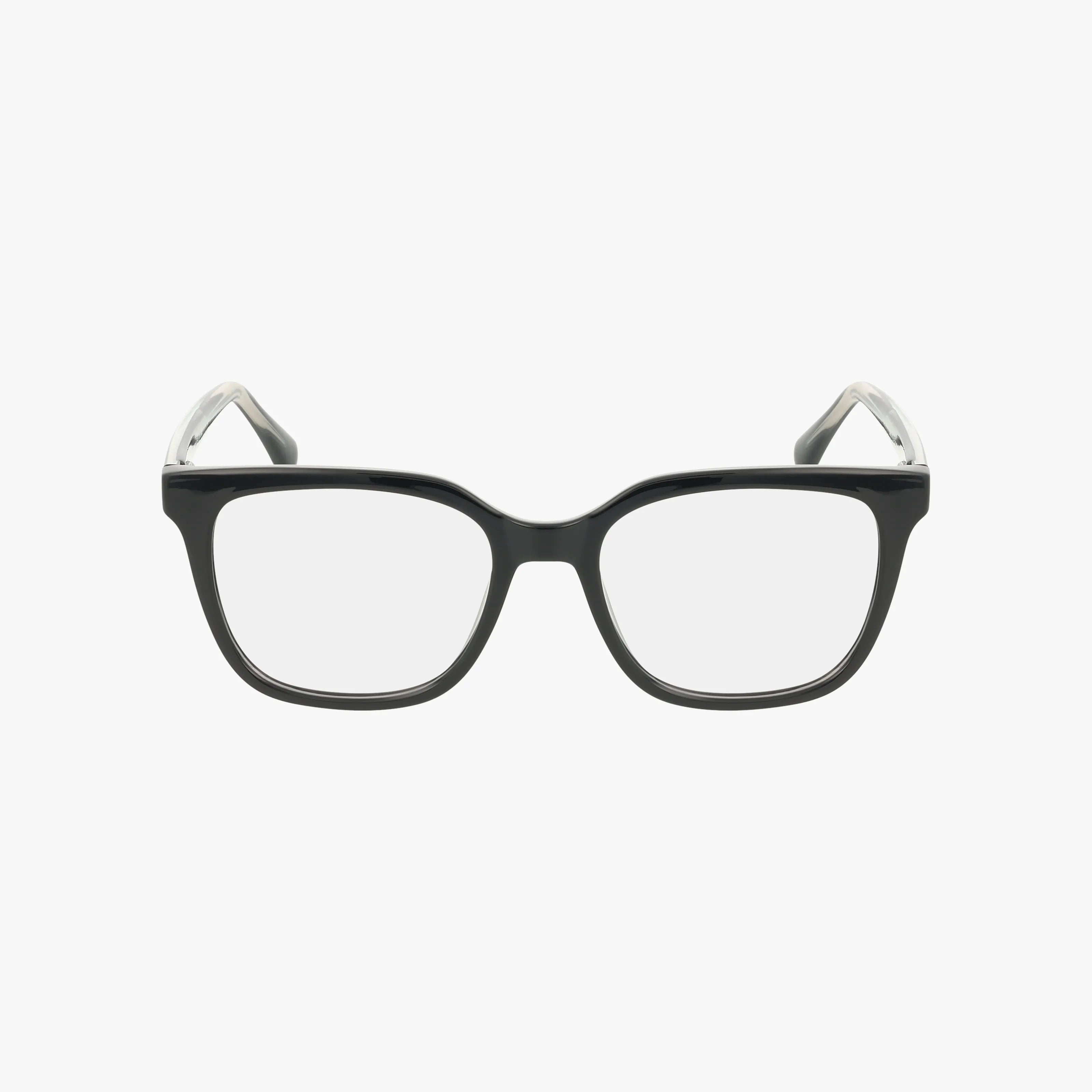 The 103 eyeglasses are black with a rectangular, contemporary frame and clear lenses, shown from the front against a plain white background.