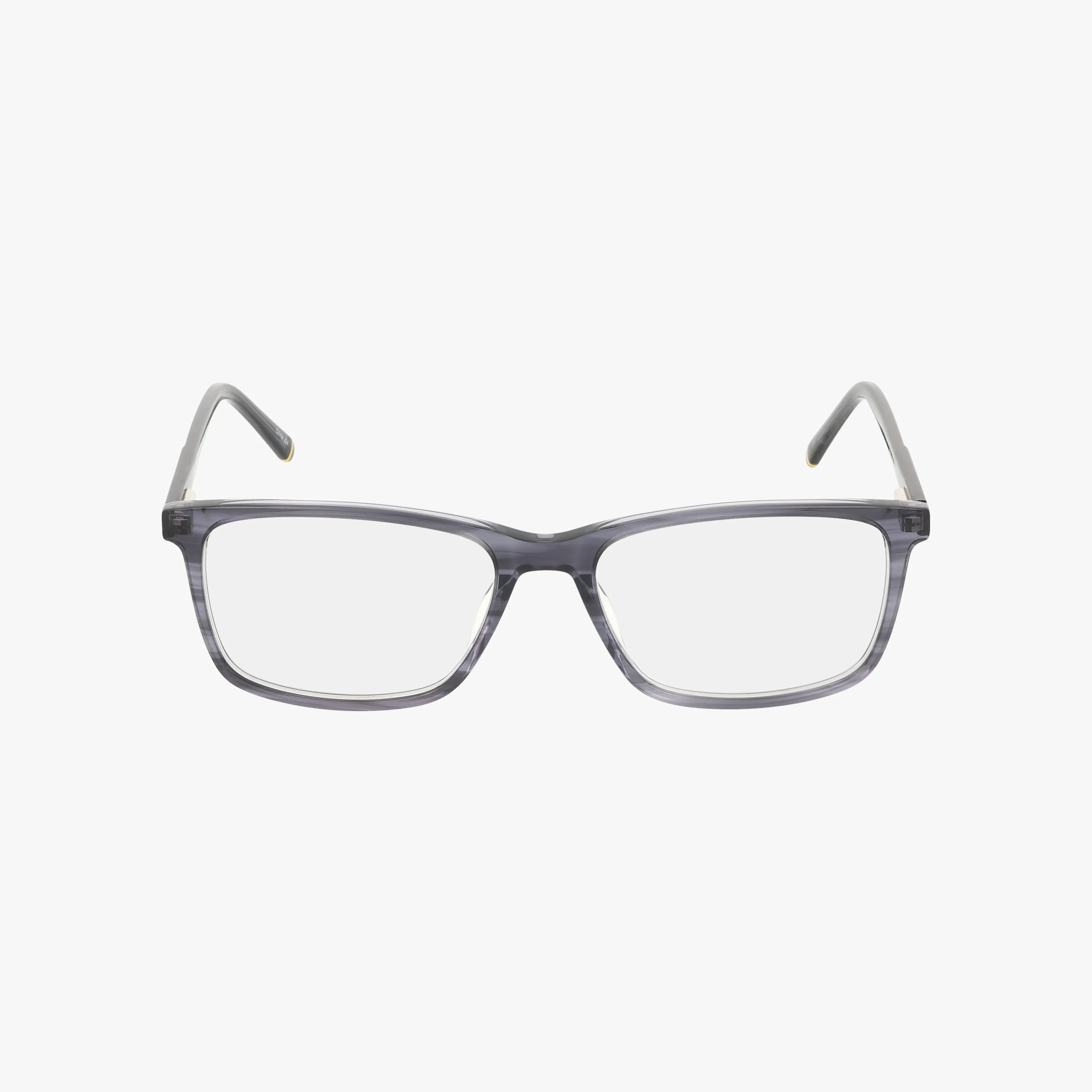 1044 rectangular eyeglasses with clear lenses and transparent gray frames showcase a functional design, displayed on a plain white background.