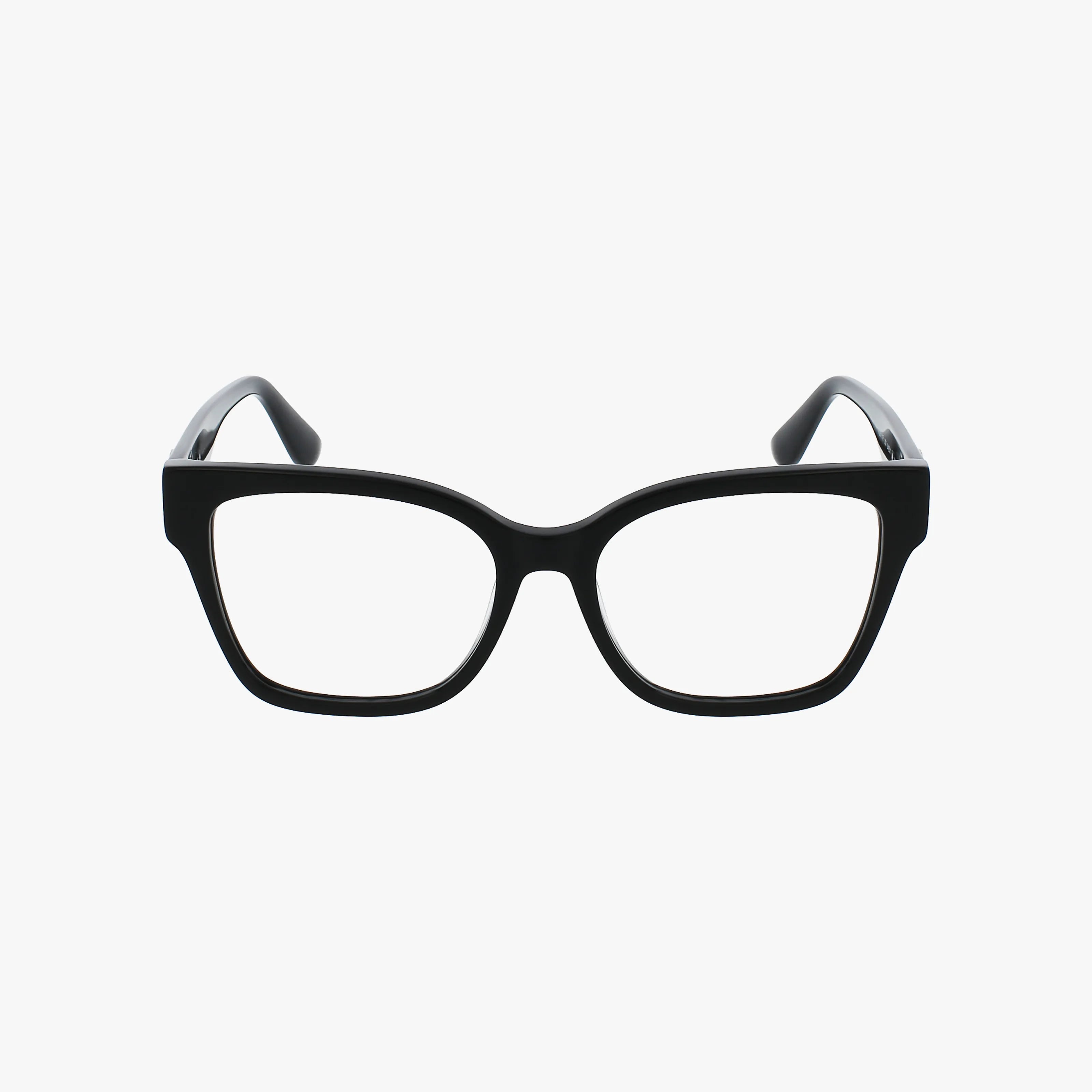The KL6111R features black rectangular eyeglass frames with thick rims and a well-balanced design, shown against a plain white background.