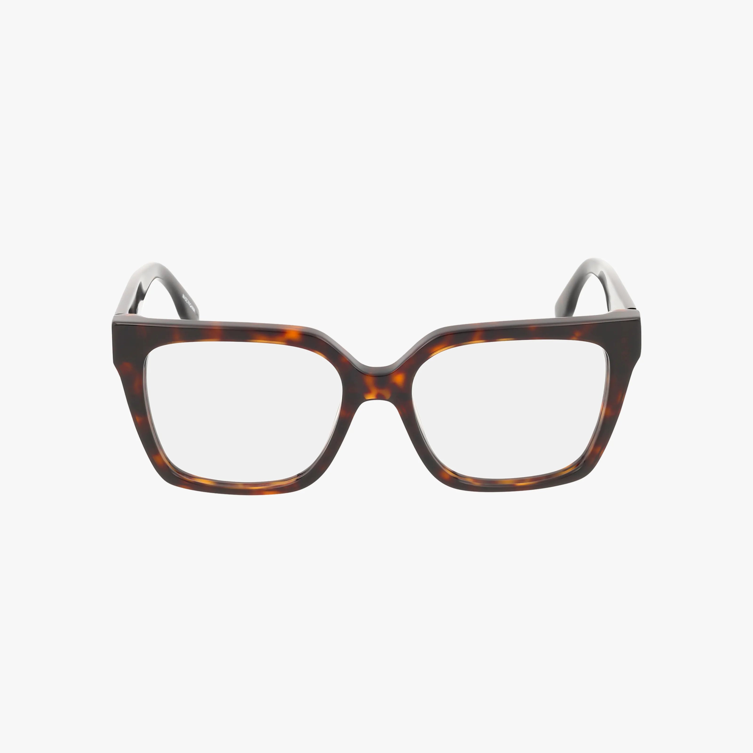 The KL6170 eyeglasses feature thick, rectangular, tortoiseshell-patterned frames with clear lenses for a modern take on classic style, shown against a plain white background.