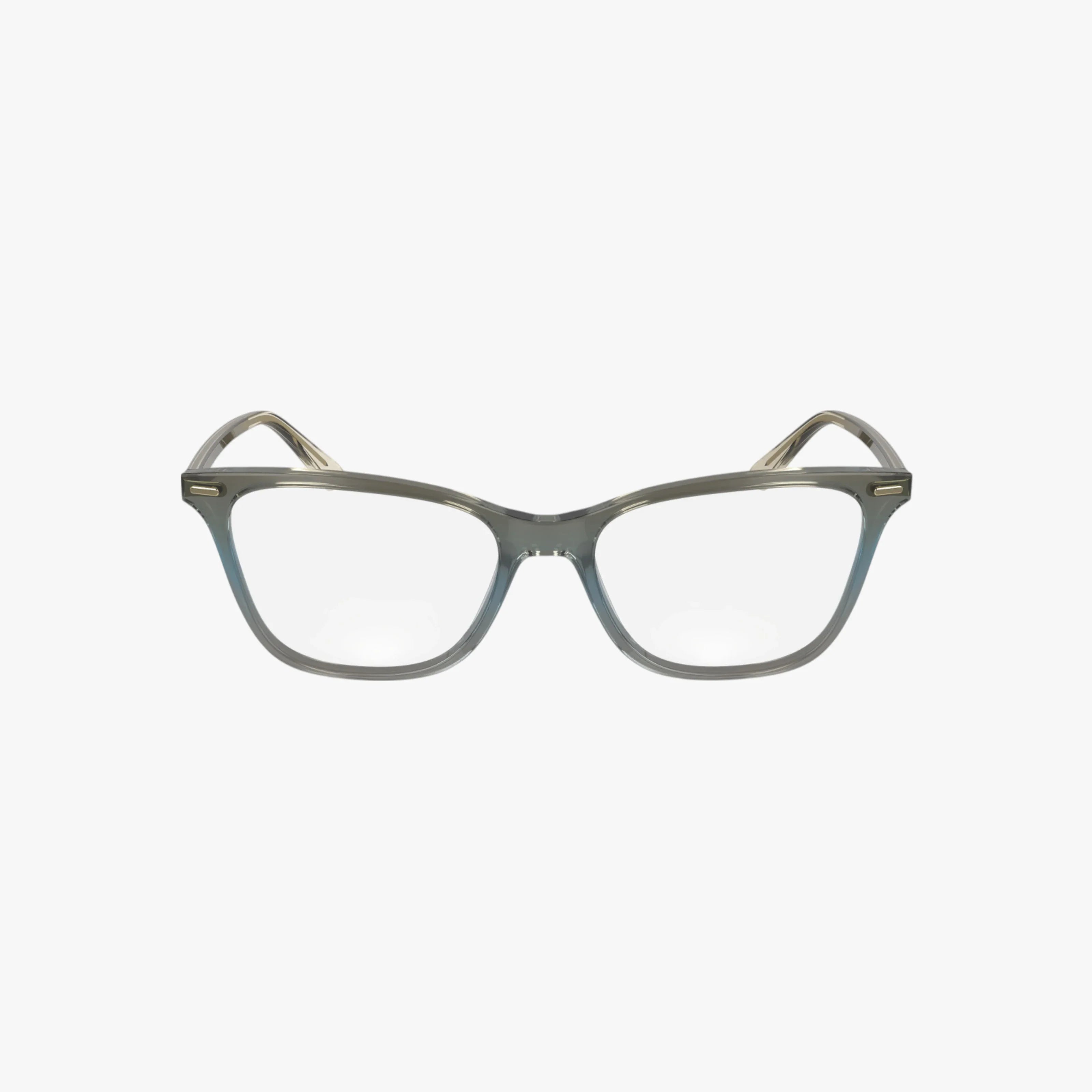 Calvin Klein CK23544 eyeglasses feature a translucent finish and transparent gray frame, displayed front-facing on a plain white background.