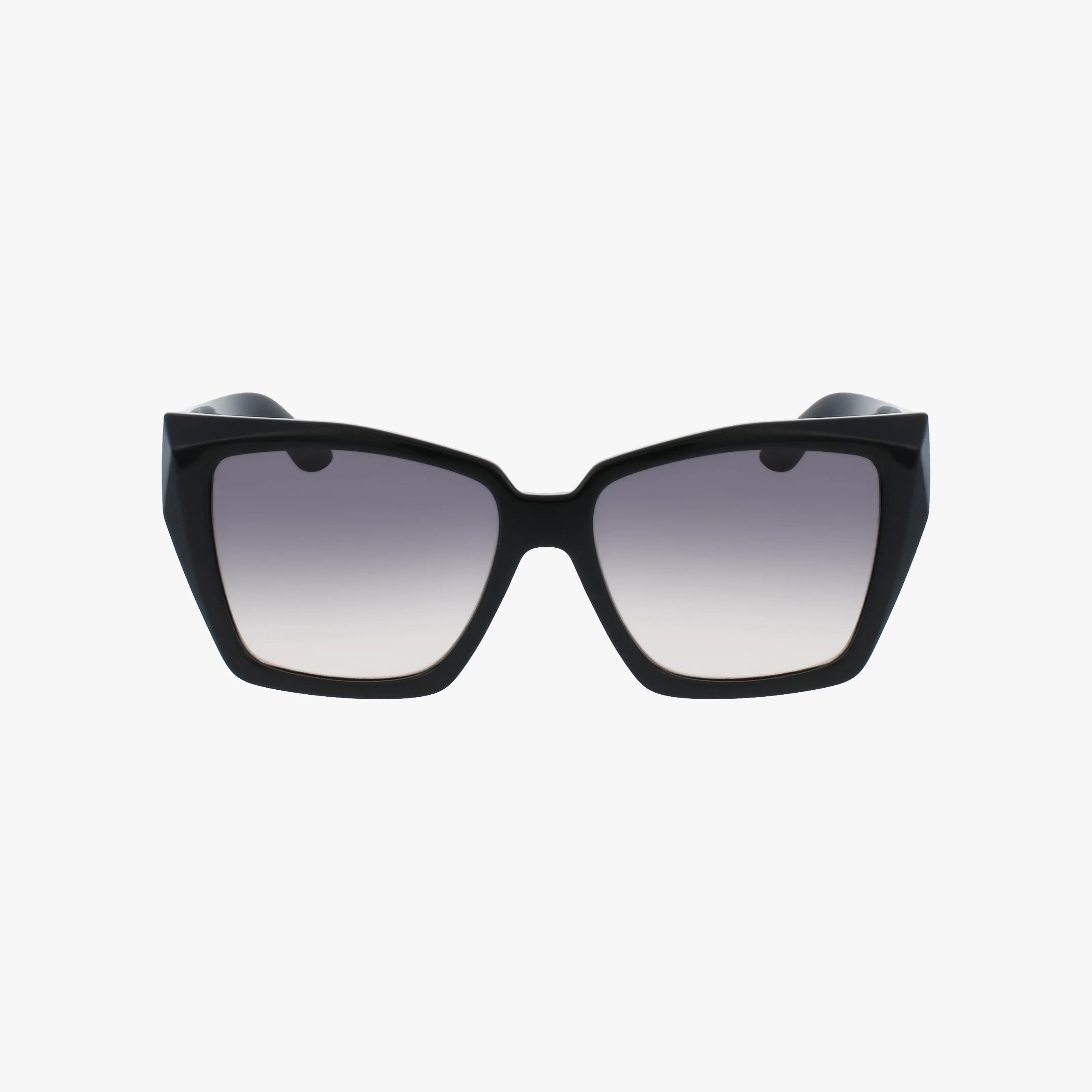 The KL6072S features black cat-eye frames with thick edges and gradient gray lenses, shown against a plain white background—ideal durable eyewear for anyone shopping stylish glasses online.