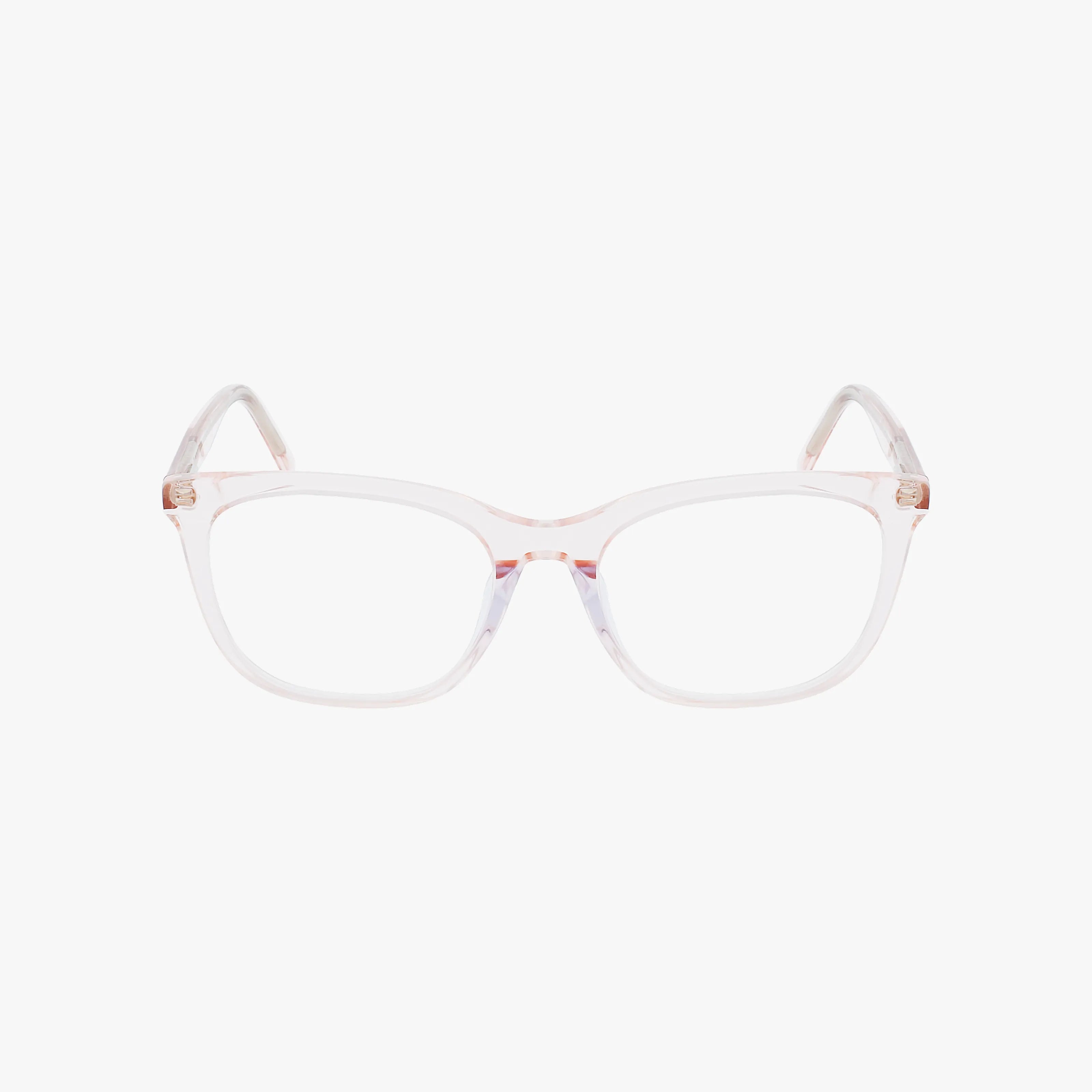 The DK5040 features clear, rectangular eyeglasses with an elegant frame and subtly rounded edges, showcased against a plain white background.