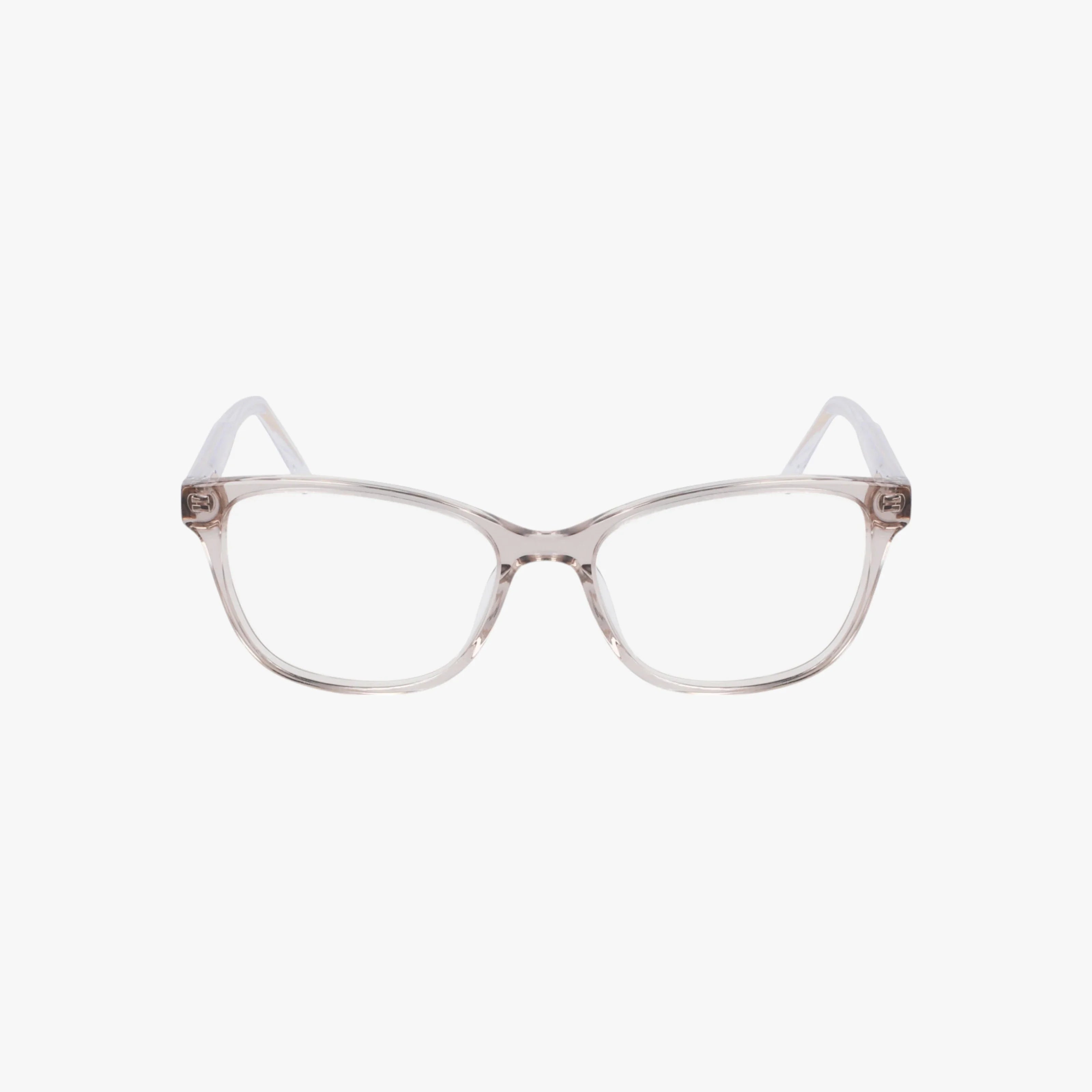 The NW5216 eyeglasses feature a minimalist, clear round frame with prescription lenses and slightly thick transparent rims, displayed facing forward on a plain white background.