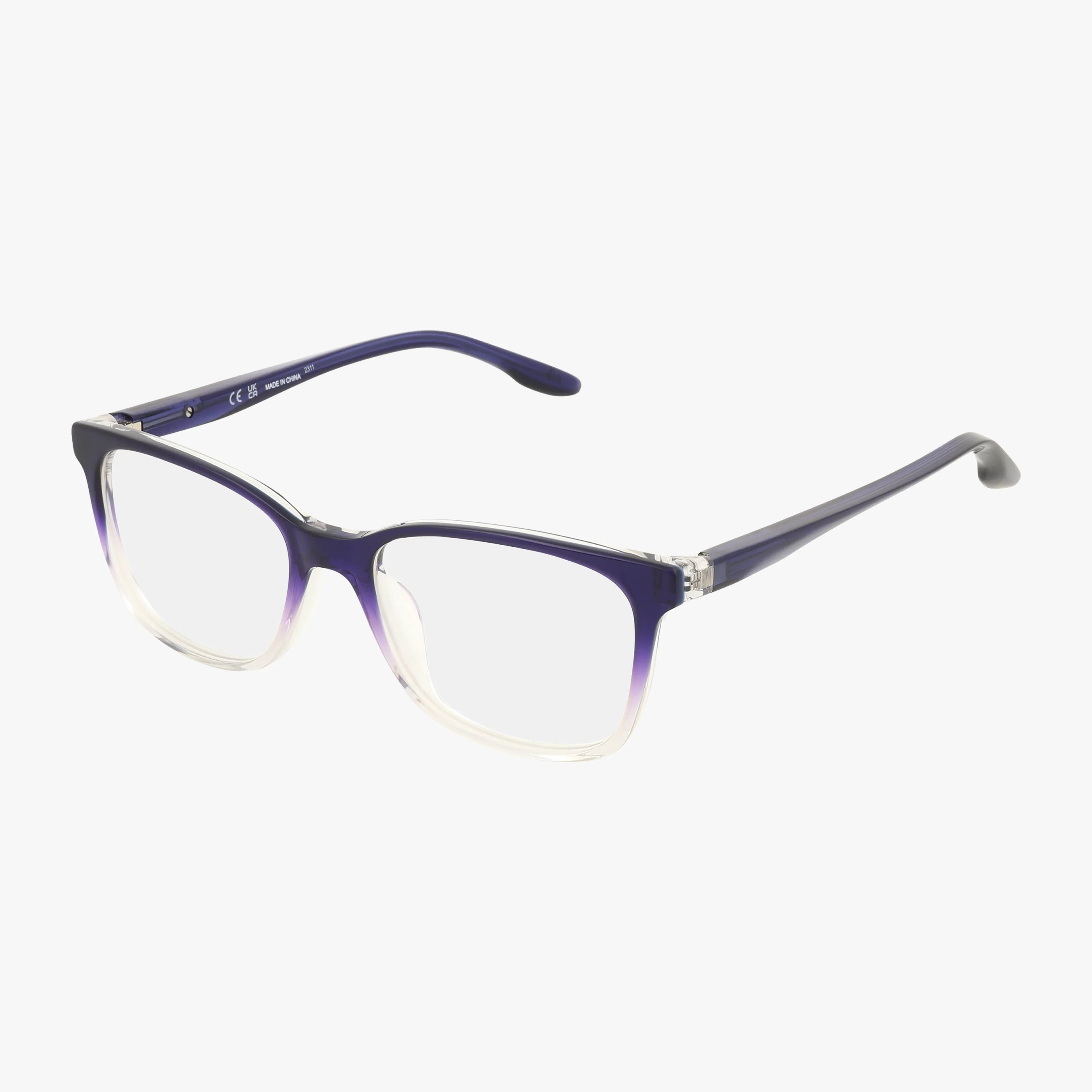 The NIKE 5054 is a pair of rectangular kids eyewear with gradient frames fading from dark blue at the top to clear at the bottom, shown on a plain white background.