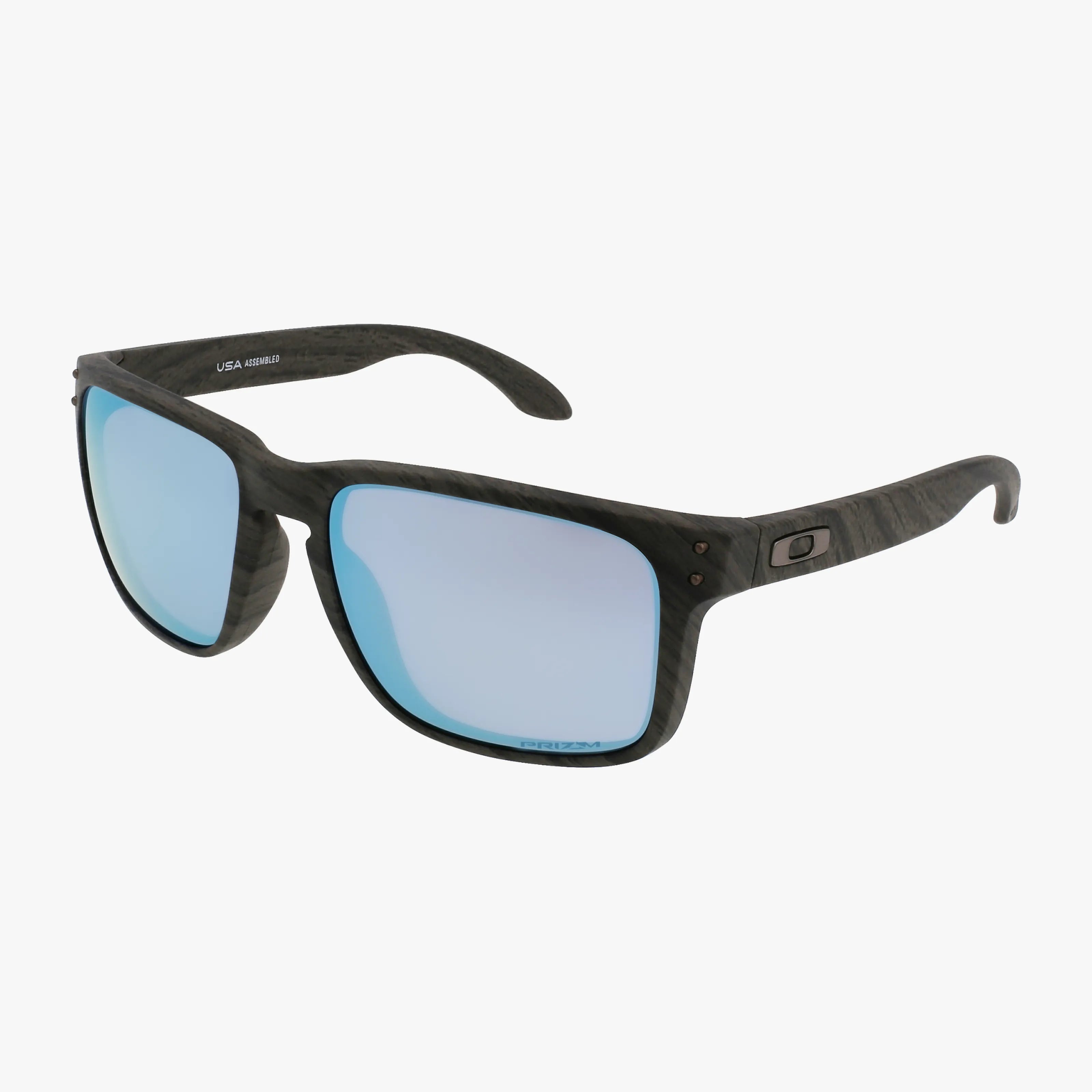 OO9417 HOLBROOK XL sunglasses in black with blue mirrored lenses and a matte, textured finish. The lightweight frame features a small logo on the side of the arm for added style.