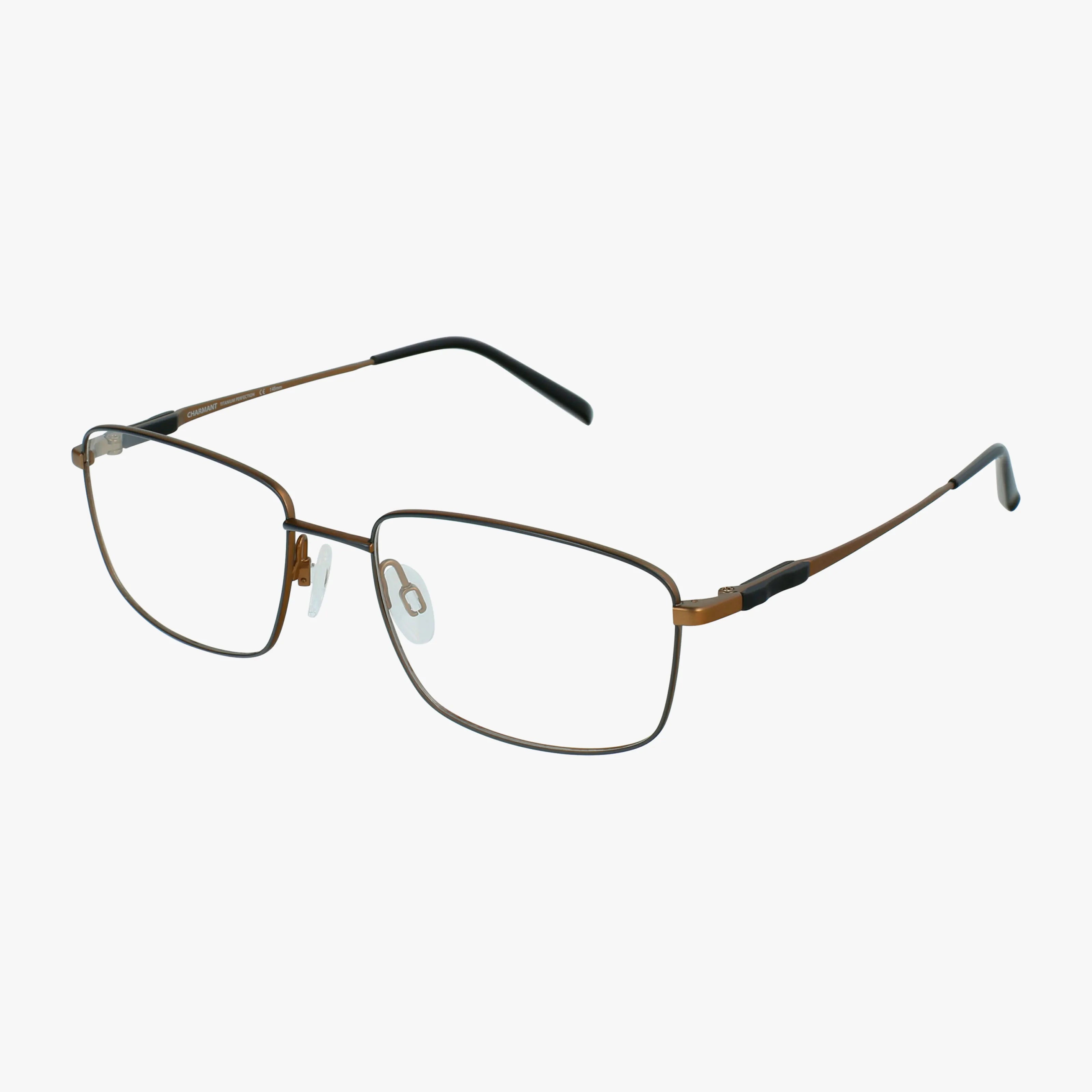 The CH29109 eyewear features a classic rectangular design with thin brown metal frames, clear nose pads, and black temple tips. This lightweight pair is shown against a white background.