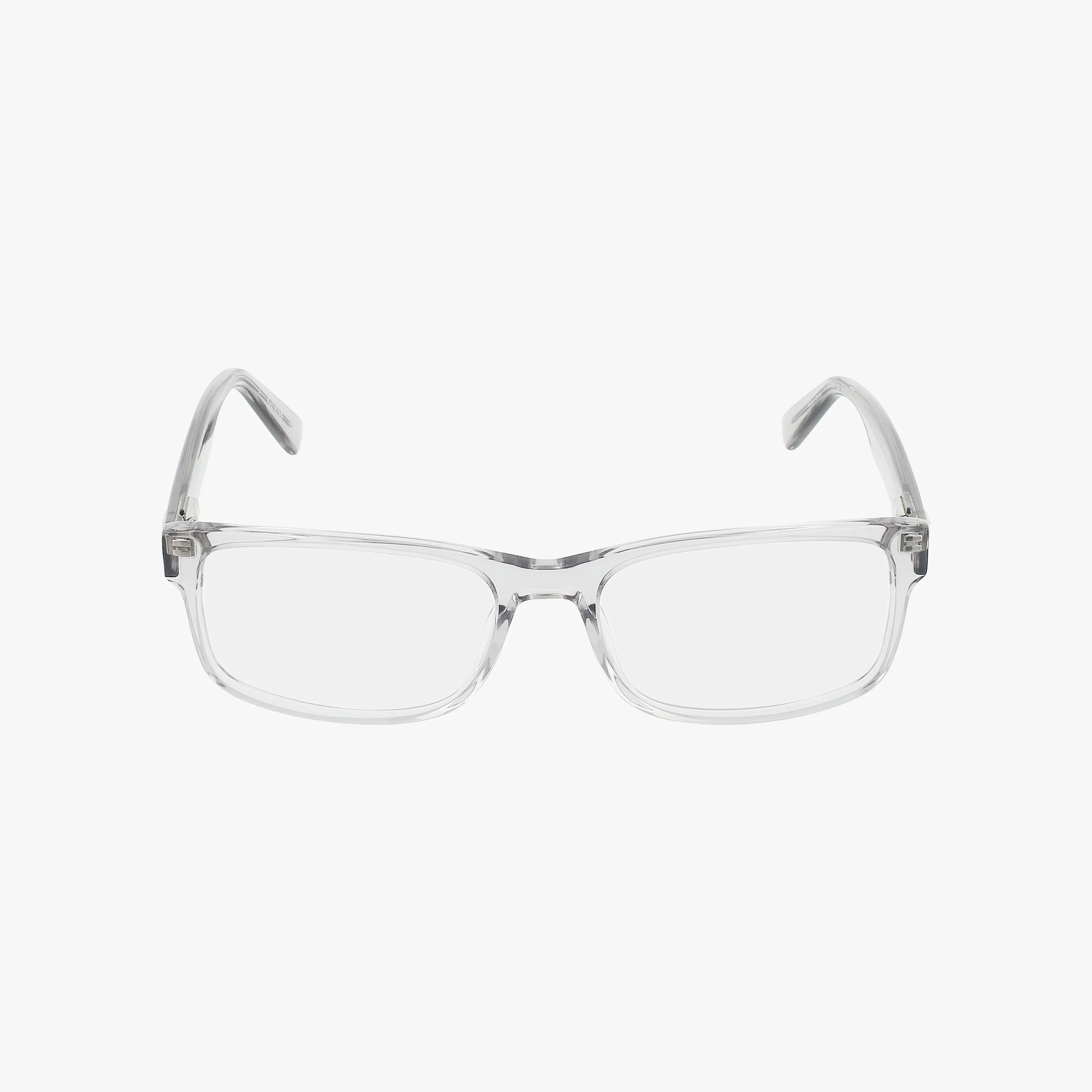 The GU1993 eyeglasses feature a clear, rectangular frame and transparent arms in a contemporary design, displayed facing forward on a white background.