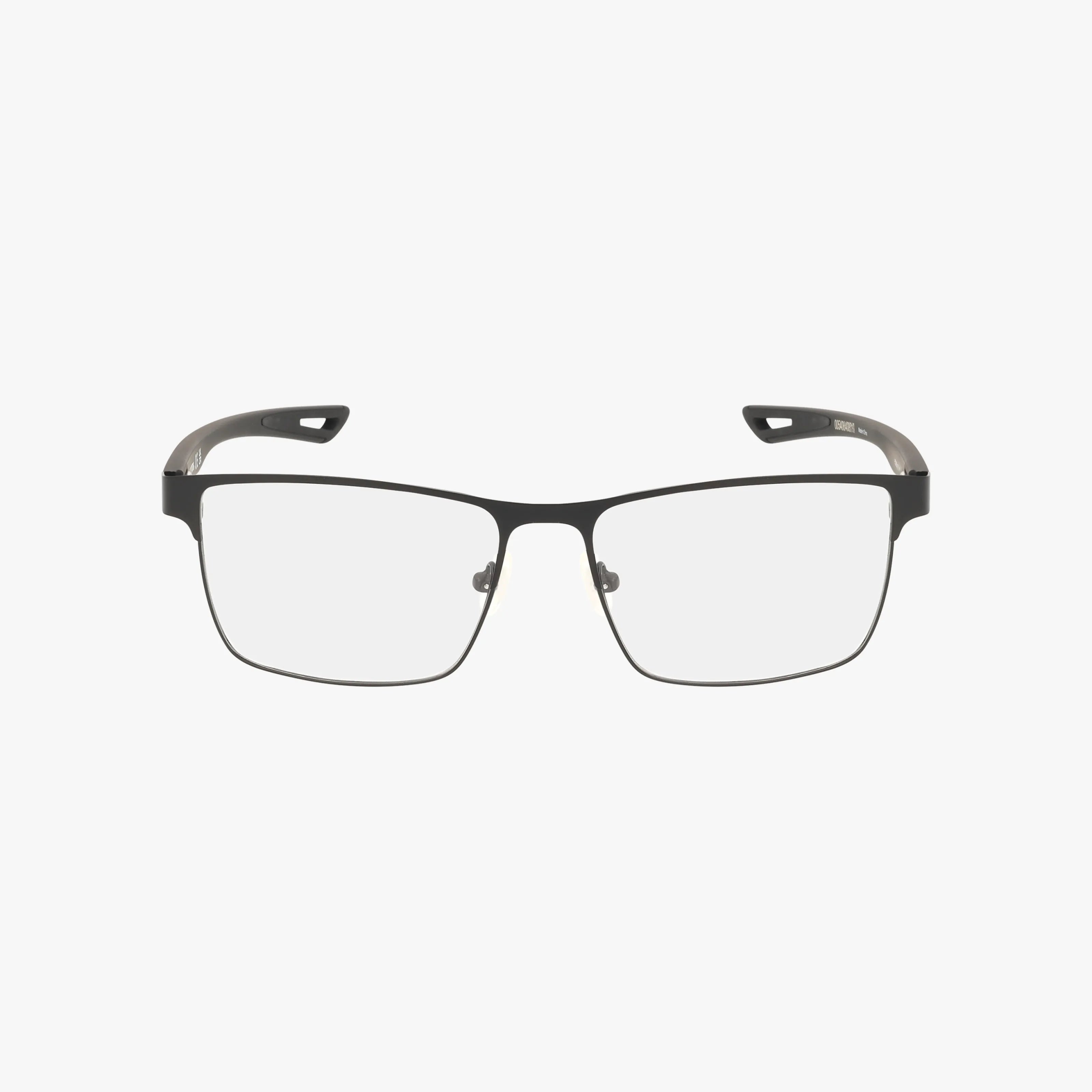 The HD880 eyeglasses feature rectangular black rims with clear lenses and a subtle gunmetal accent, displayed facing forward against a white background.