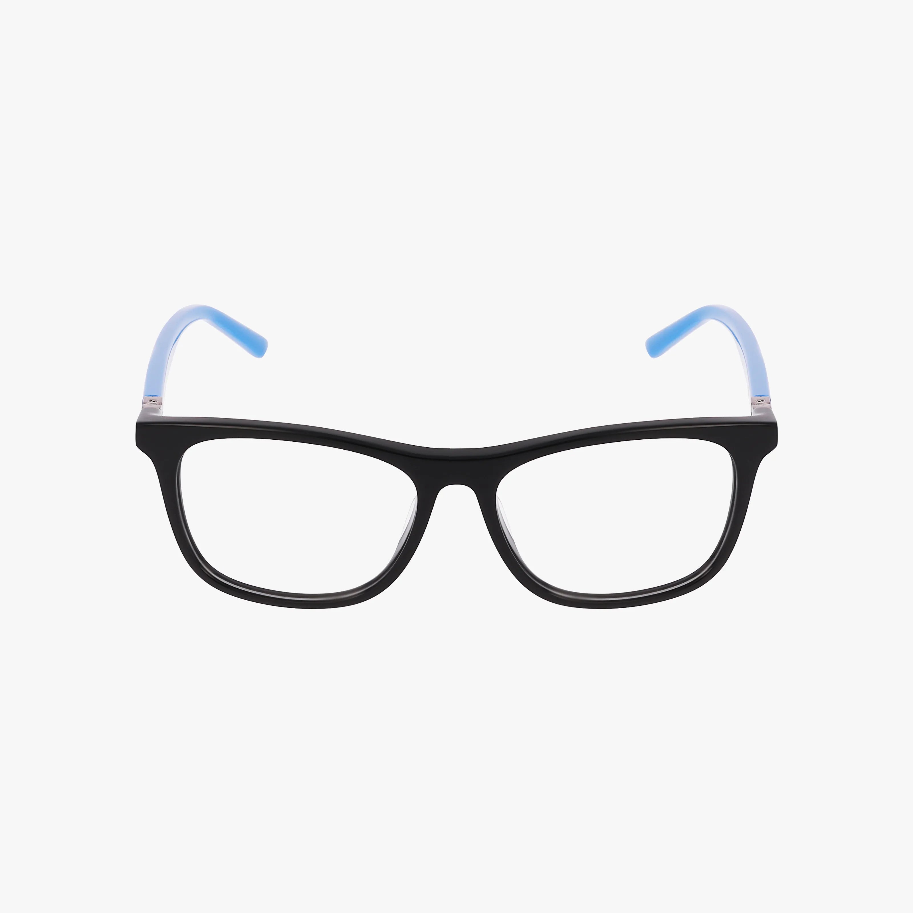 The 9228 features black rectangular frames with light blue arm tips, designed to help you stand out and lead the class. Shown on a white background.
