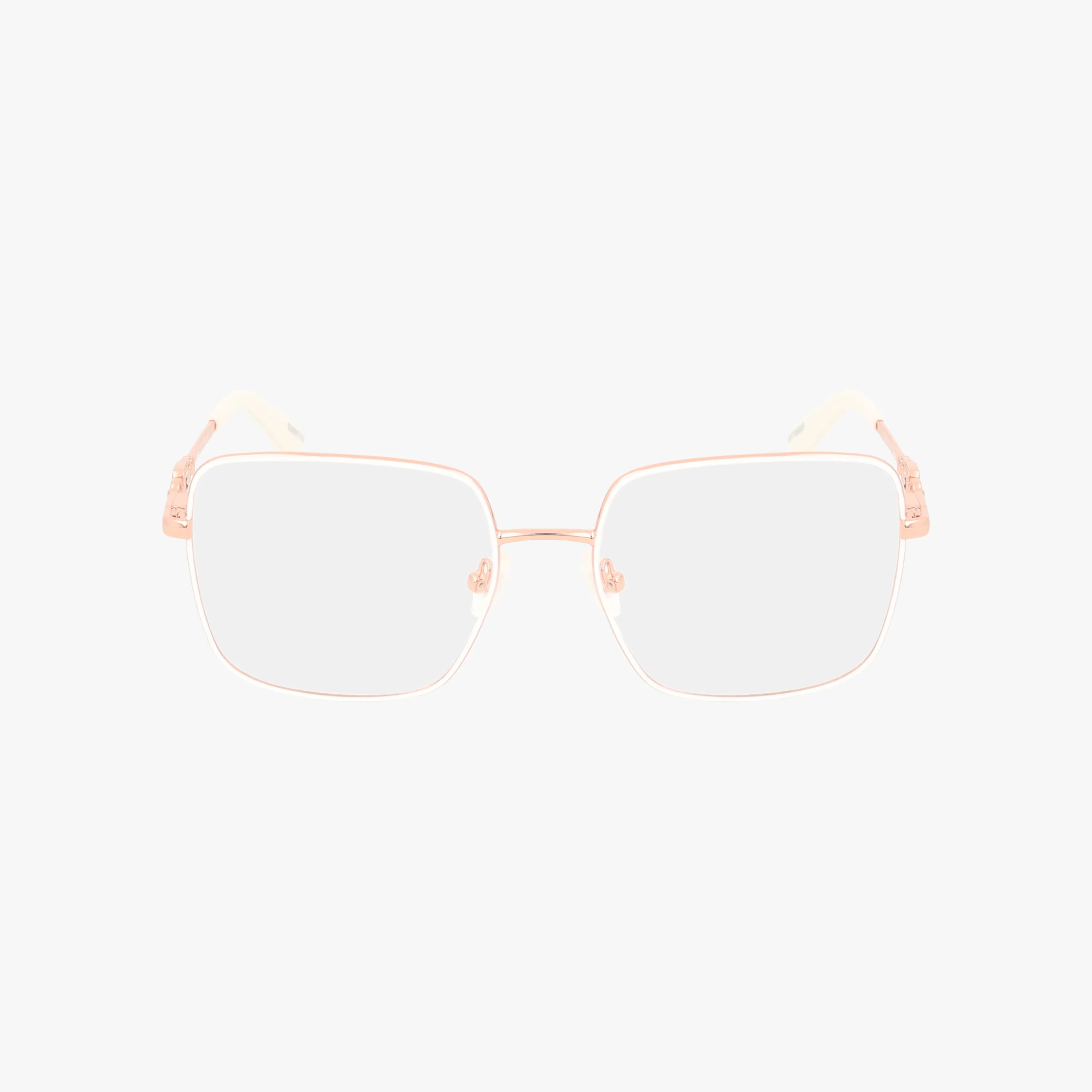 GU2953 eyeglasses feature a bold gold rectangular frame with clear lenses, showcased from the front against a plain white background—an everyday style statement.