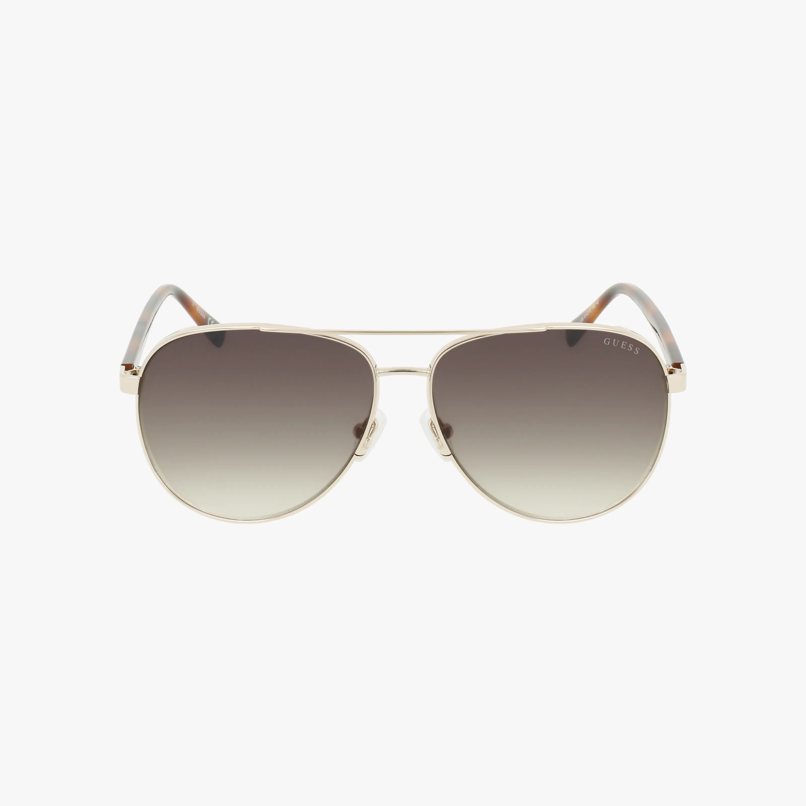 Front view of GU00140: aviator-style sunglasses with a lightweight metallic frame and gradient dark-to-light lenses, displayed on a plain white background.