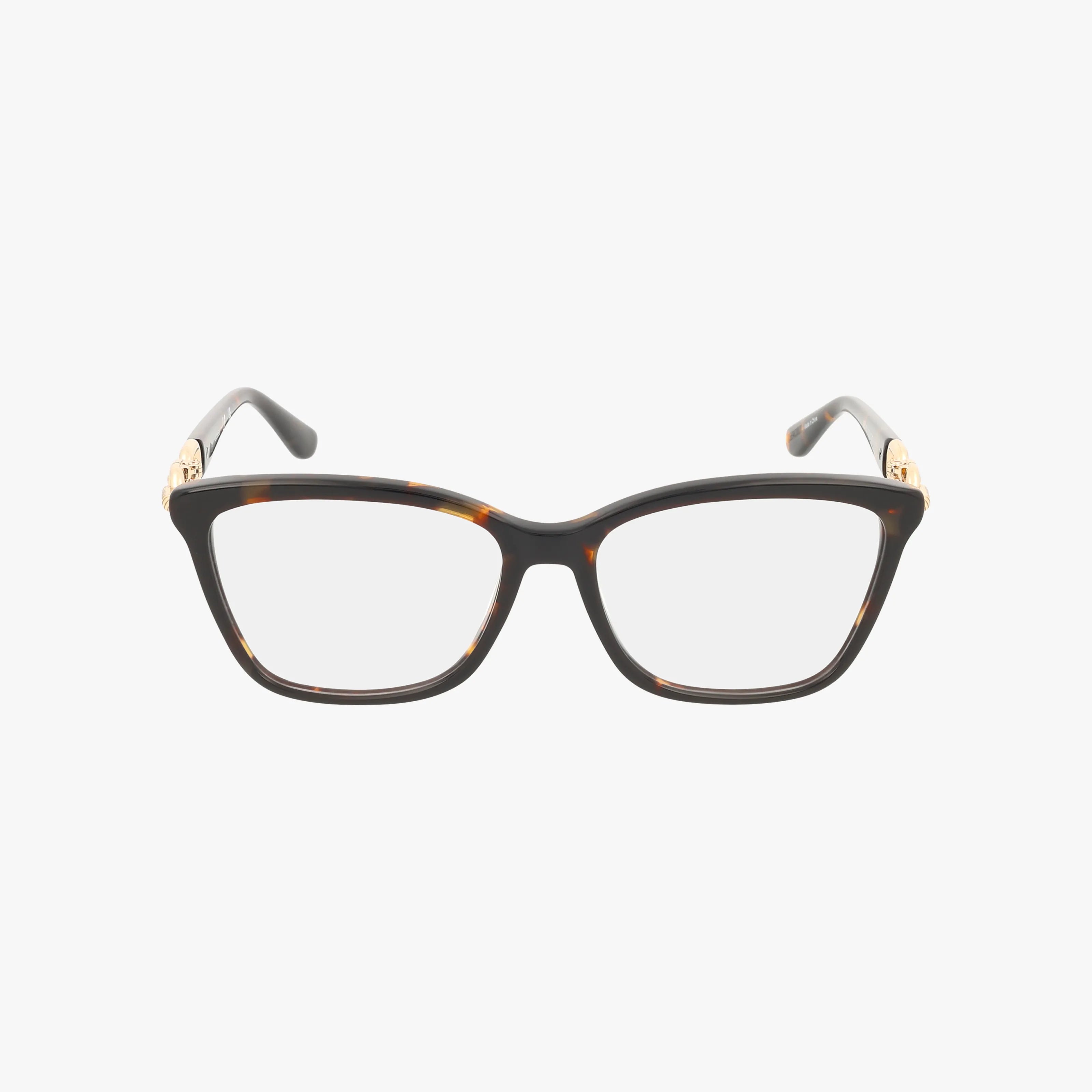 The GU50181 eyeglasses feature a rectangular tortoiseshell frame with gold temple accents and clear blue light lenses, shown on a white background—ideal for everyday use.