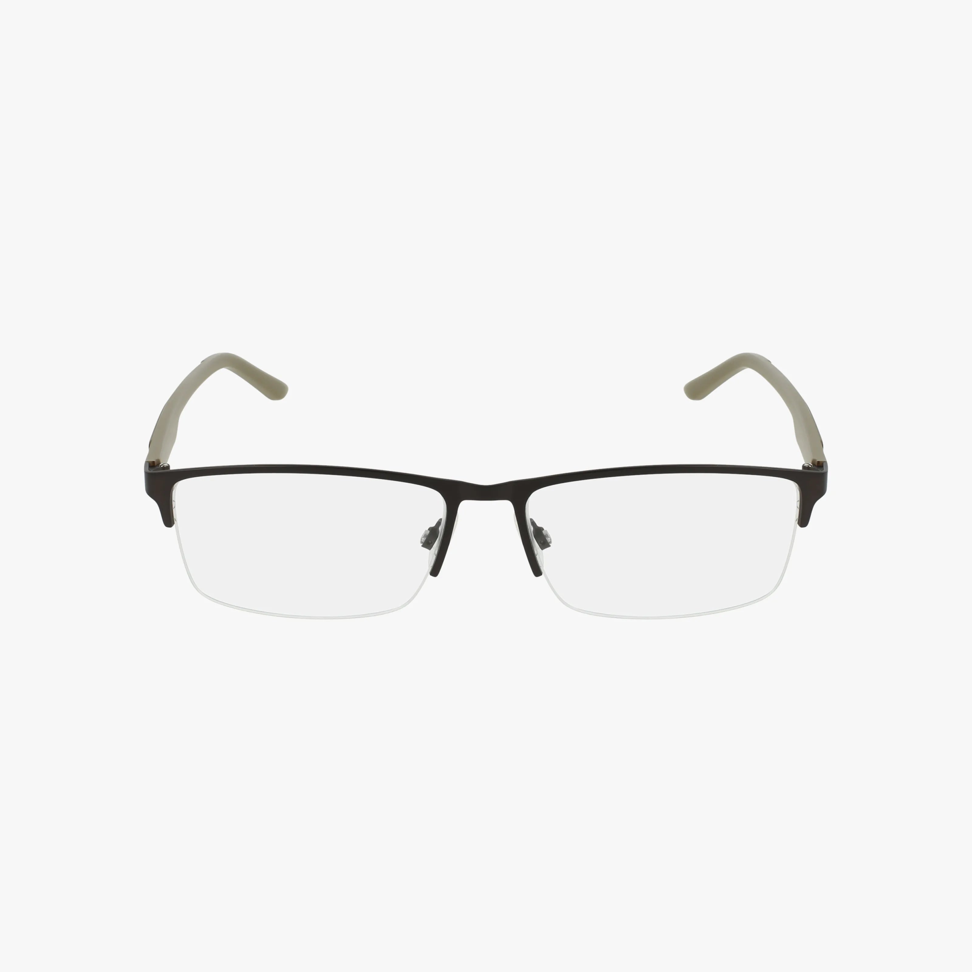 The PU0373O is a pair of semi-rimless eyewear with black metal top frames, clear lenses, and light gray temple tips, displayed on a white background—perfect for online shopping.