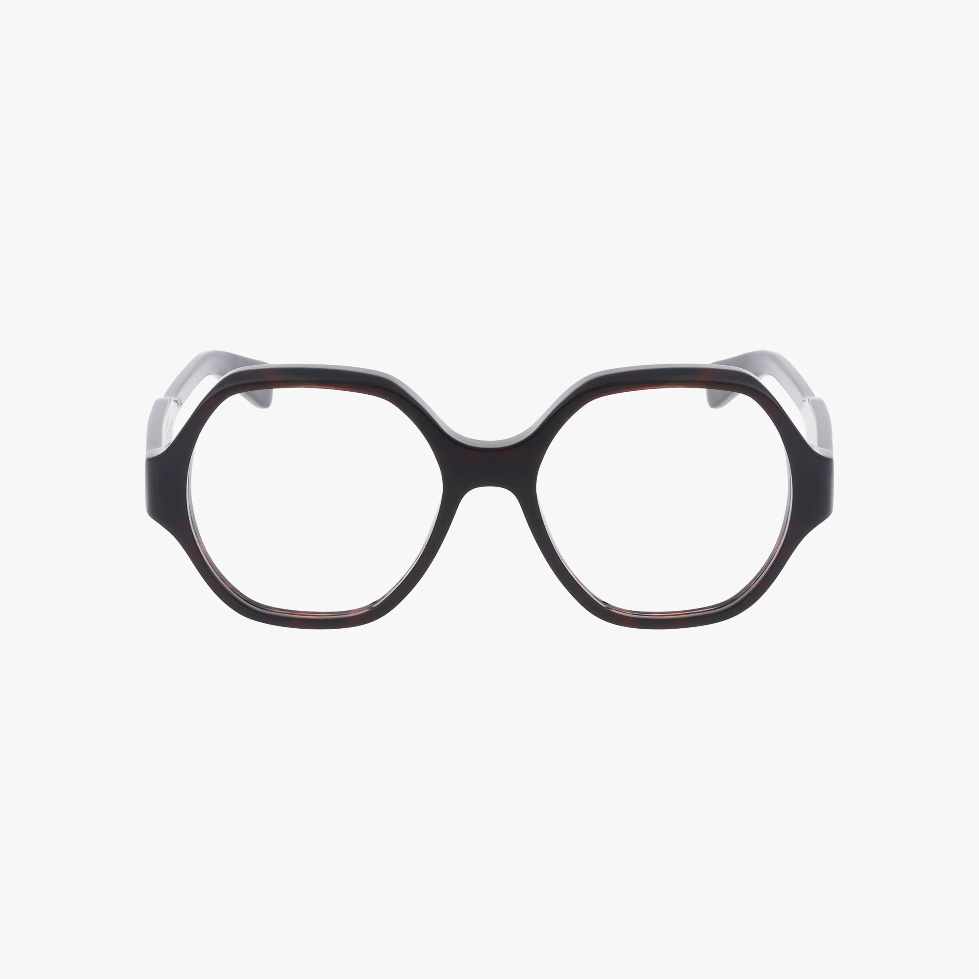 The CH0132O features thick, dark-rimmed eyeglasses with a sturdy frame, large round lenses, and clear arms, shown against a plain white background.