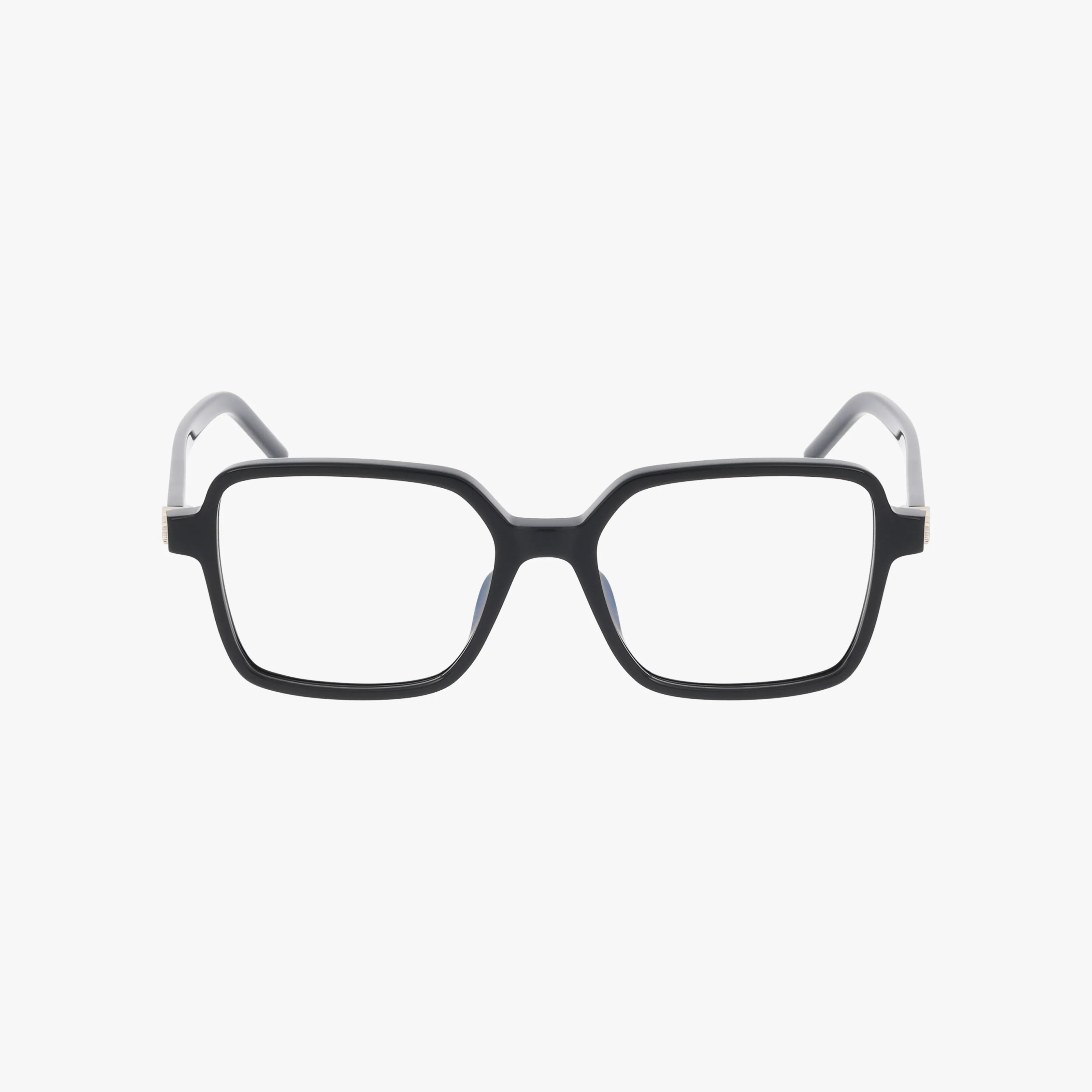 The SL M139 is a pair of black rectangular eyeglasses with thick frames and clear lenses, displayed from the front on a white background.
