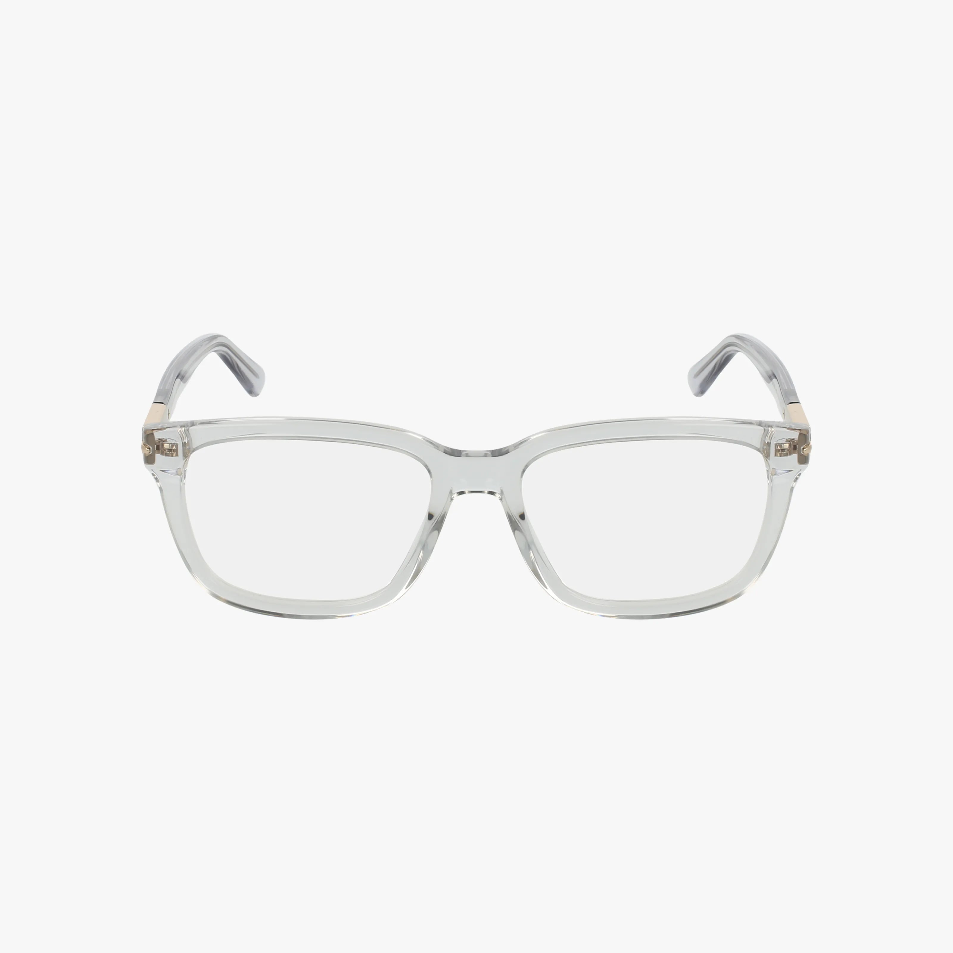 The GG1776O clear rectangular eyeglasses feature a transparent frame and bold design, embodying everyday excellence. Shown from the front on a plain white background.