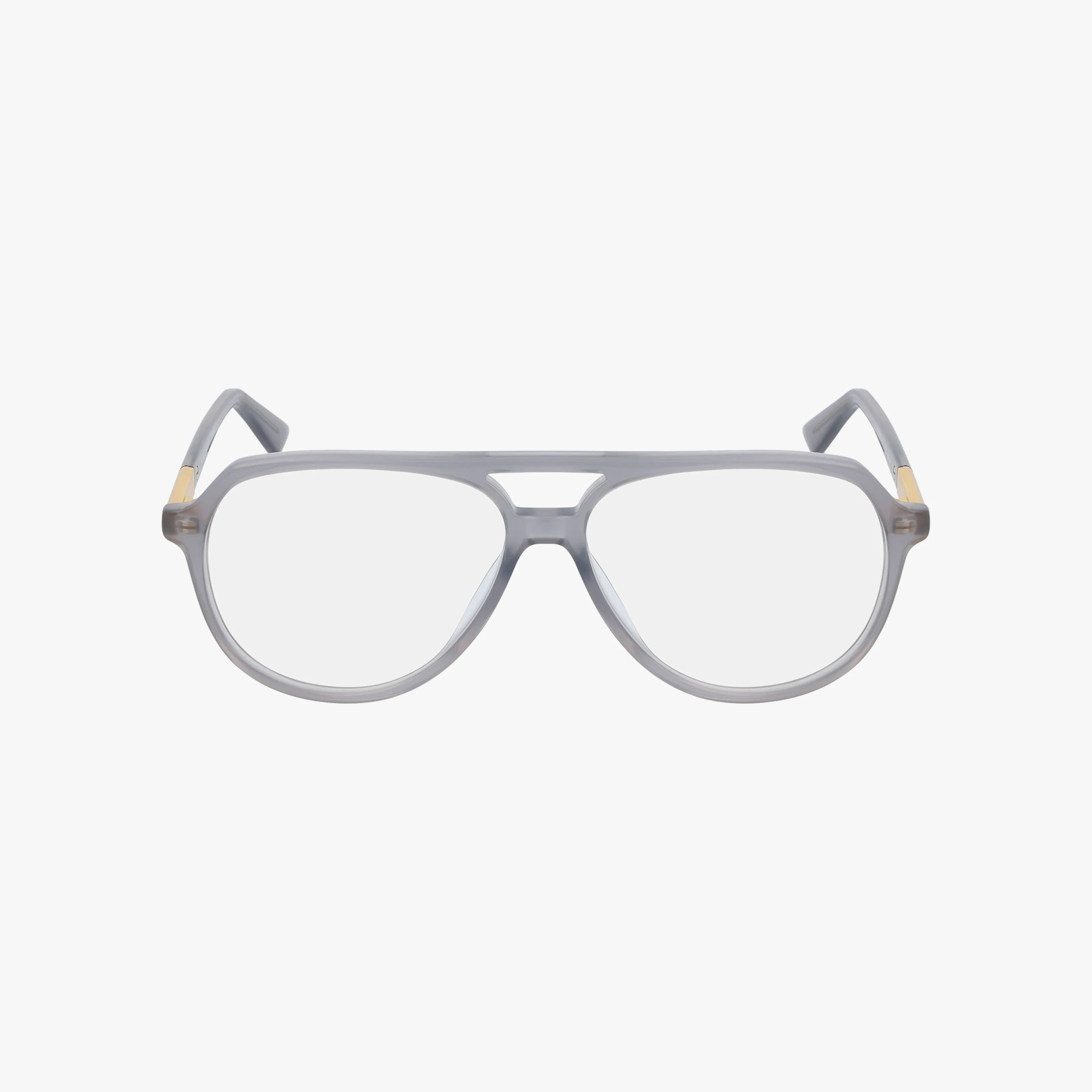 CH0366O eyeglasses featuring a gray frame, double bridge design, and clear lenses, shown front-facing on a plain white background.