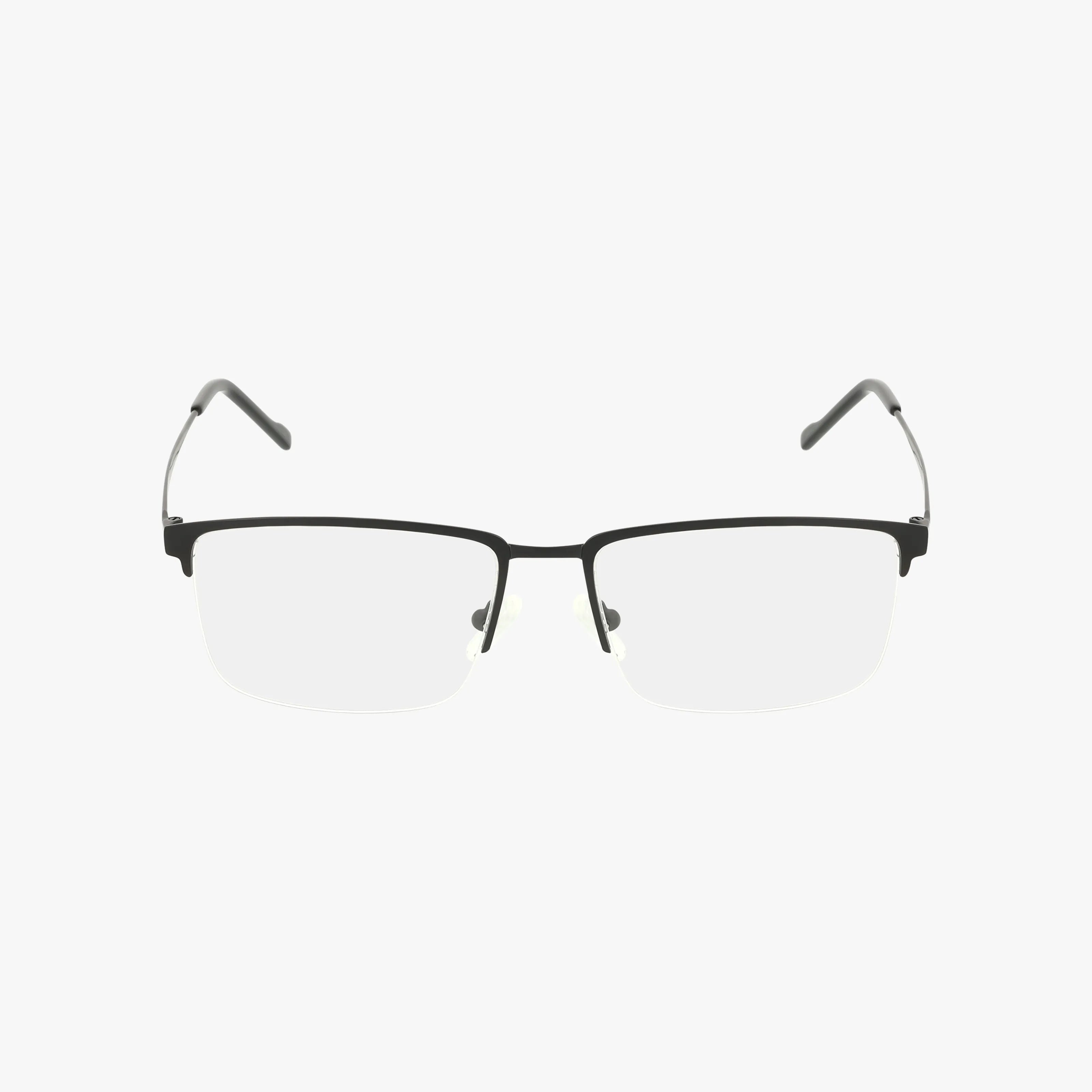 The ANF362 eyeglasses feature semi-rimless black rectangular frames with clear prescription lenses, providing a bold, unique look. Displayed against a plain white background.
