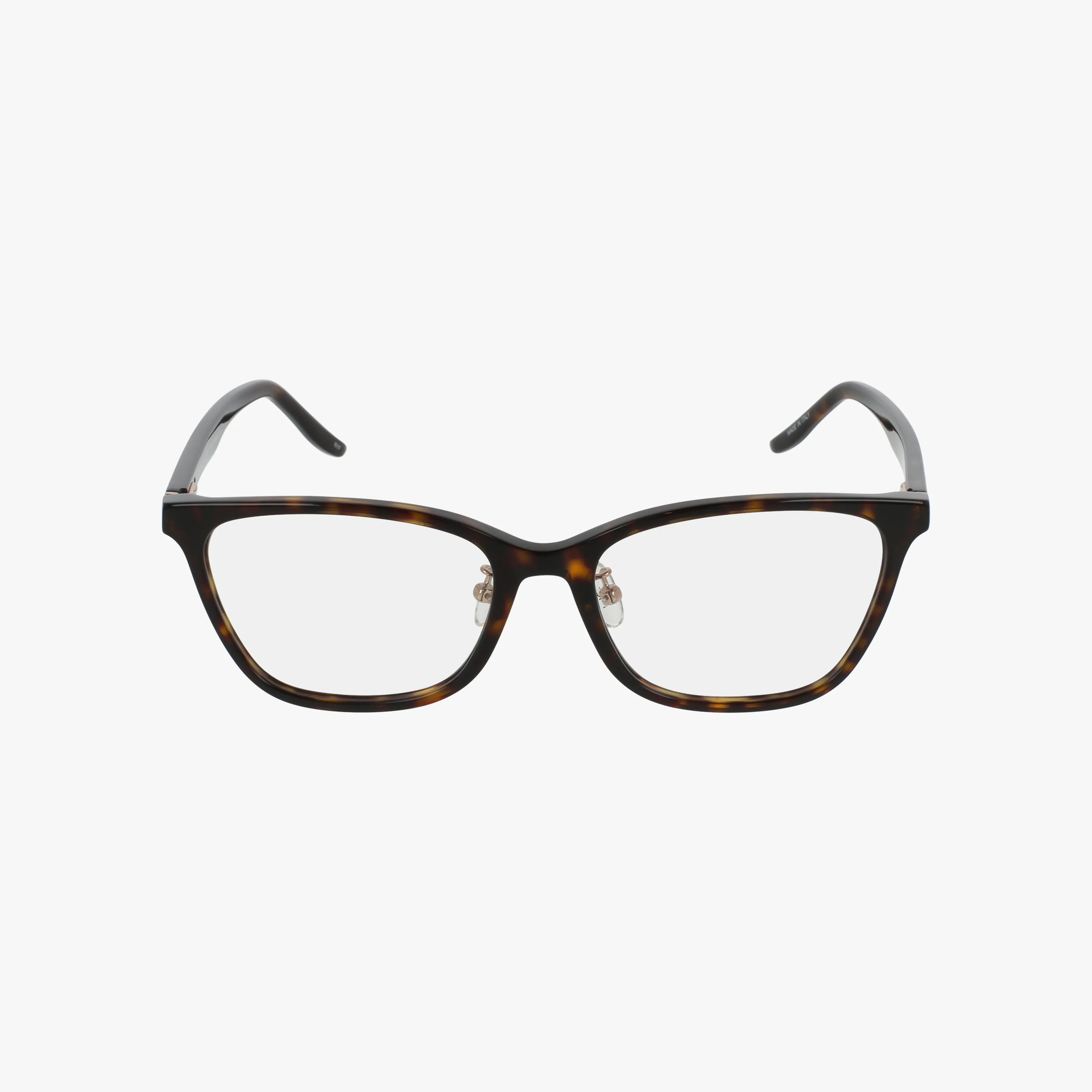 The HE4509 glasses feature a dark tortoiseshell, modern tailored frame with clear lenses, displayed from the front on a plain white background.