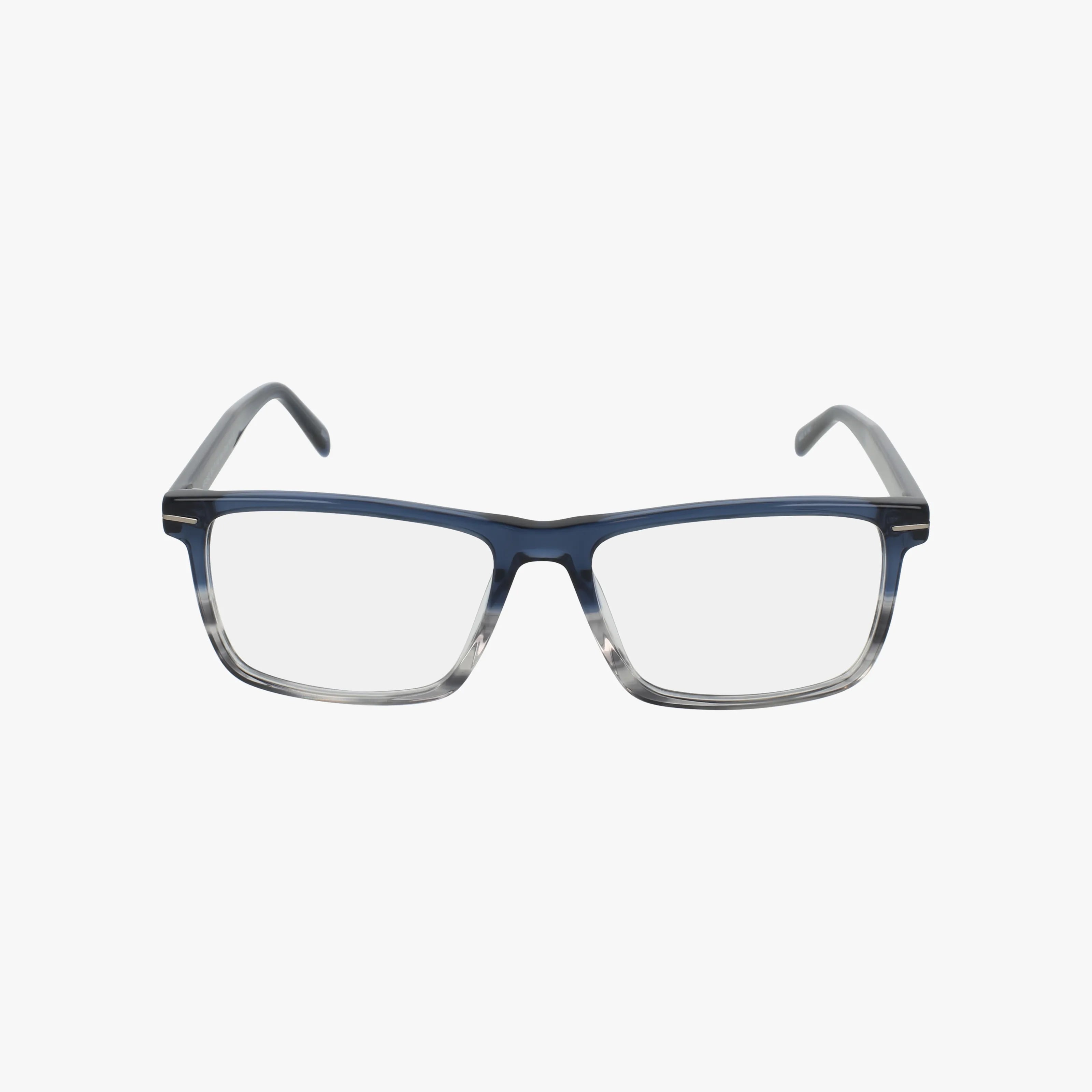 HE4542 rectangular eyeglasses feature a unique blue-to-translucent gradient frame, displayed front-facing against a plain white background.