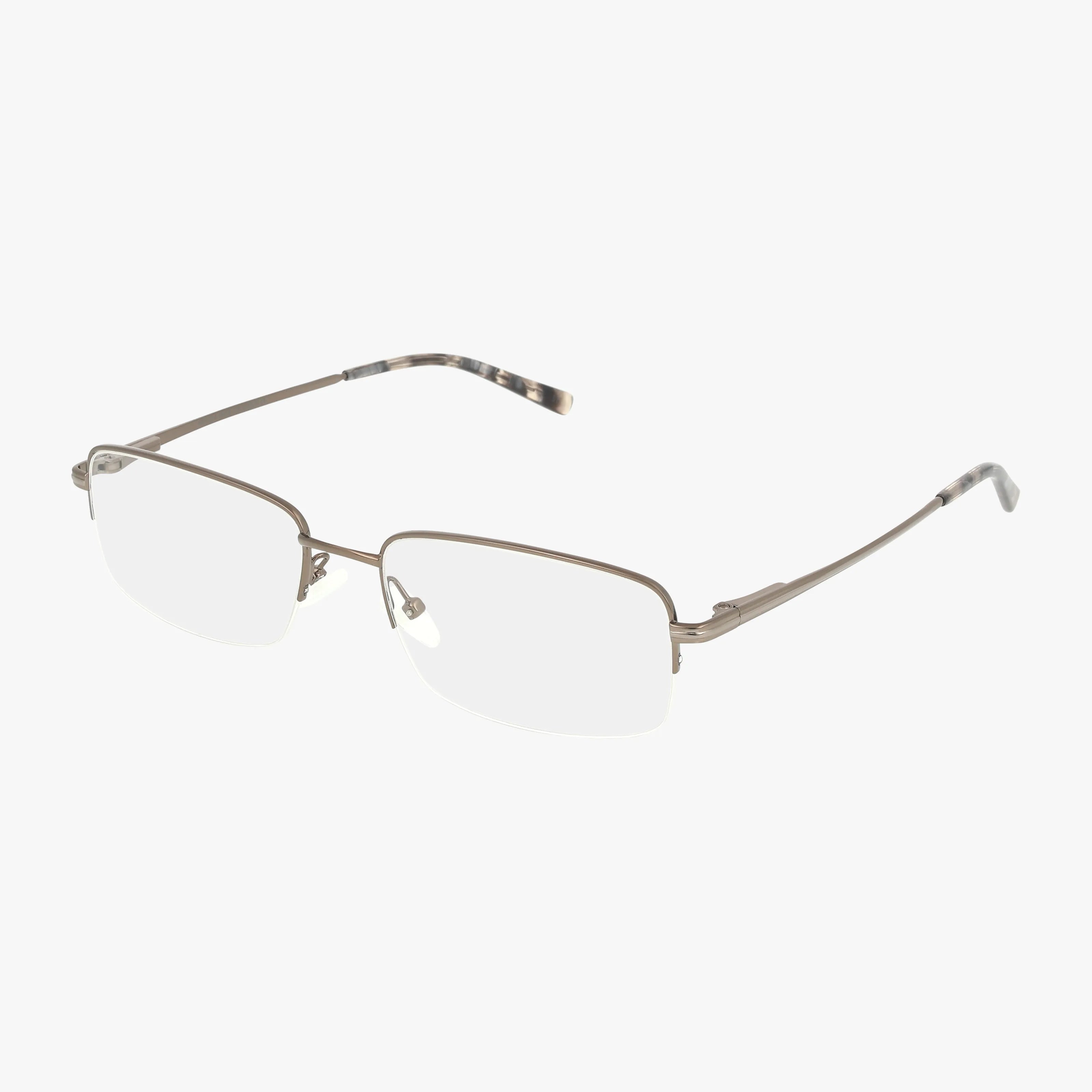 The ANF324 features rimless rectangular lenses, a stylish frame, thin metallic arms, and clear nose pads, shown on a white background.
